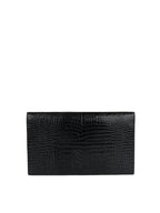 Saint Laurent Black Croc Embossed Uptown Pouch GHW