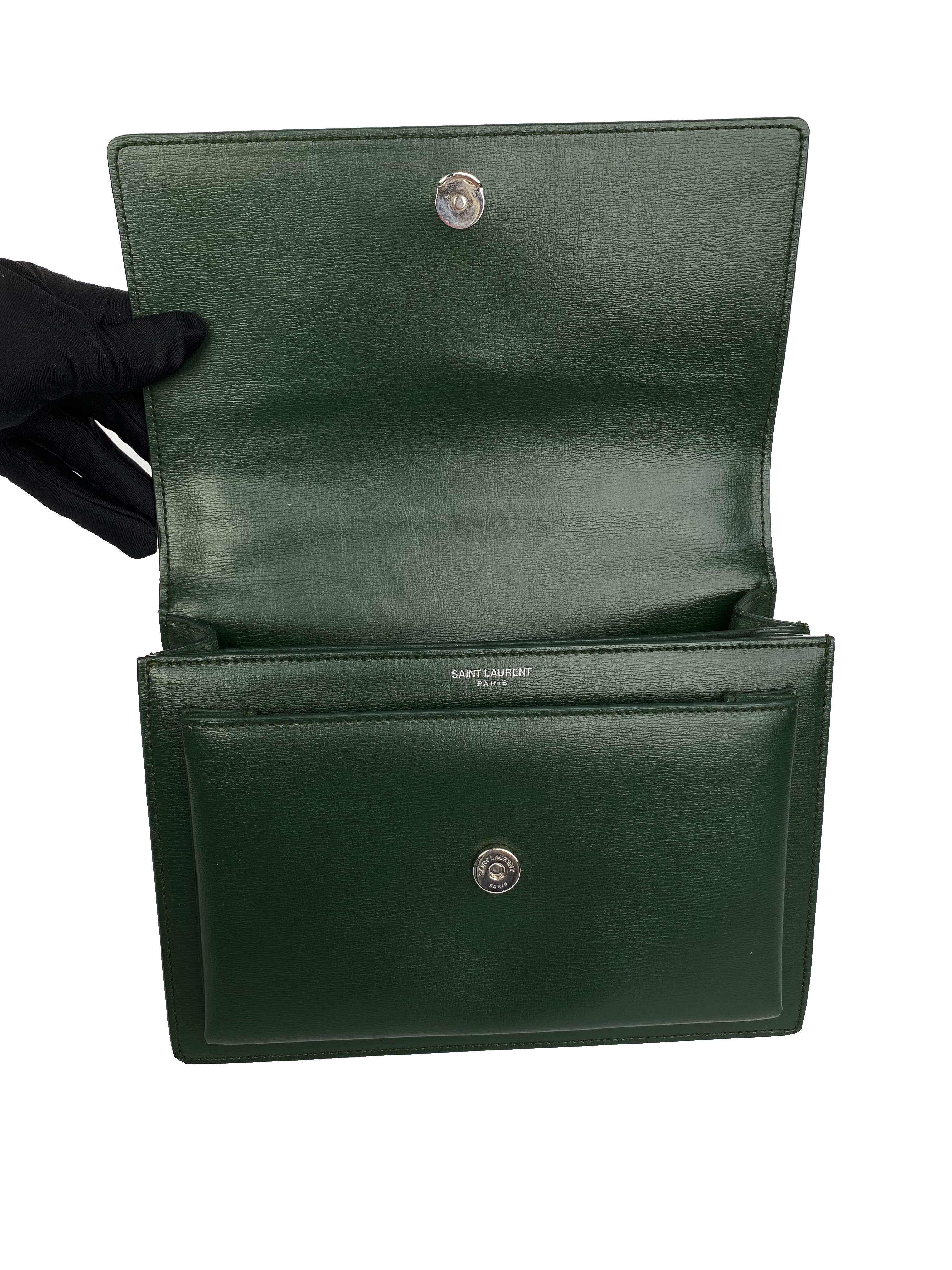 Saint Laurent Dark Green Medium Sunset Bag