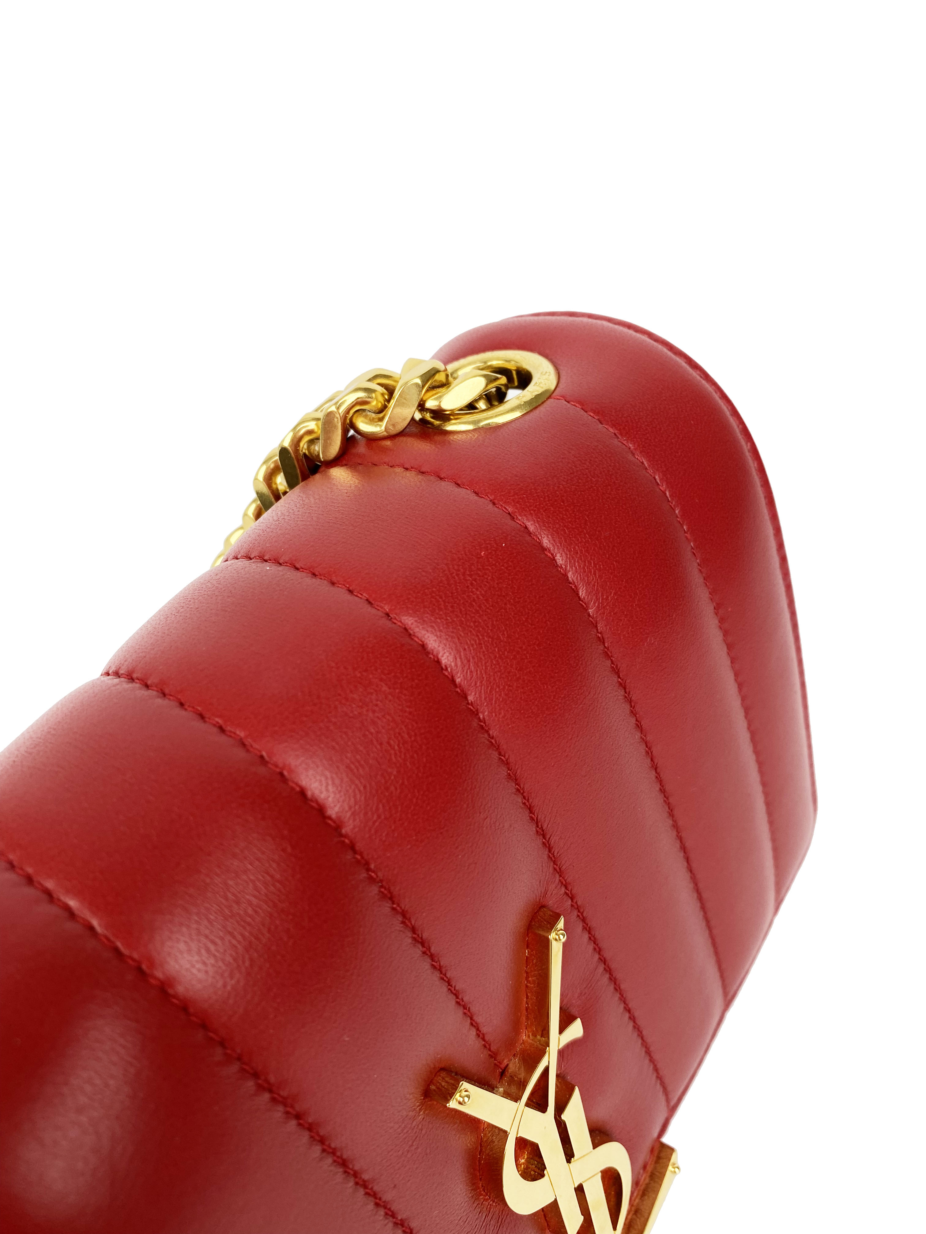 Saint Laurent Small Red Vicky Bag