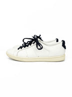 Saint Laurent White Glitter Lips Sneakers 38