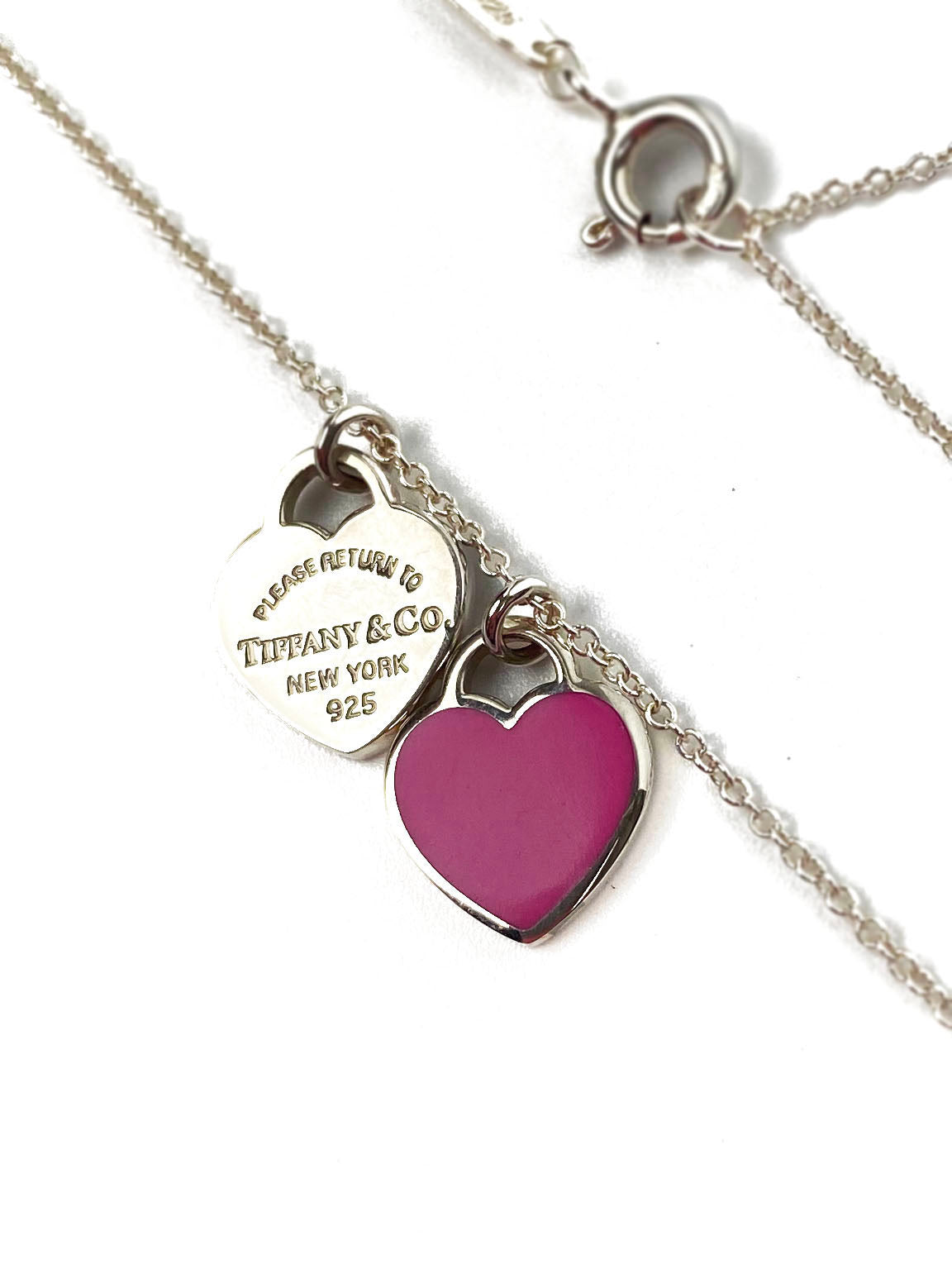Tiffany Co Pink Double Heart Tag Pendant – Votre Luxe