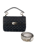 Valentino Black & White Rockstud Bag