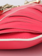 Versace Pink Leather Fringed Medusa Shoulder Bag