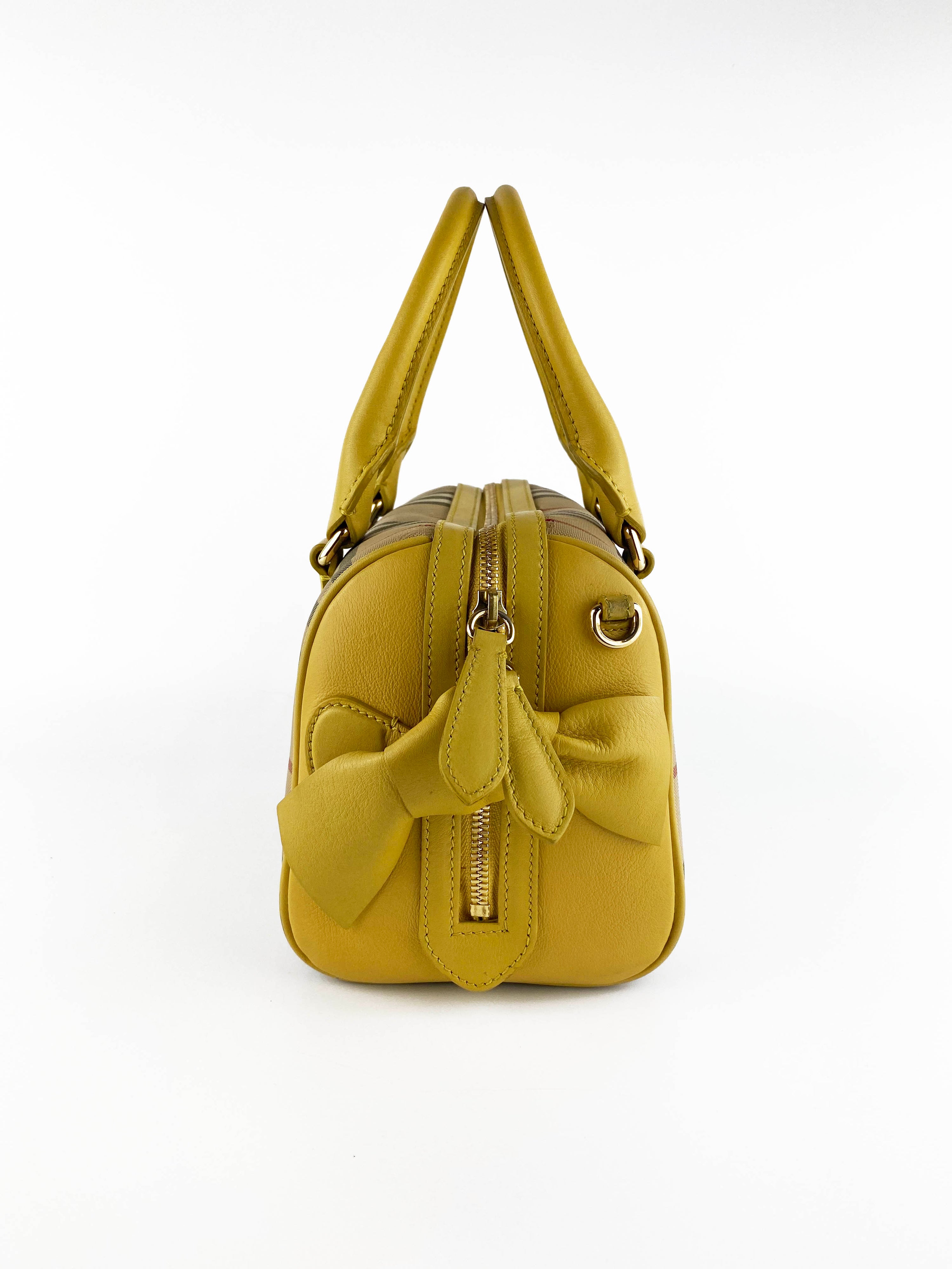 Burberry Horseferry Yellow and Check Mini Bee Bow Bag