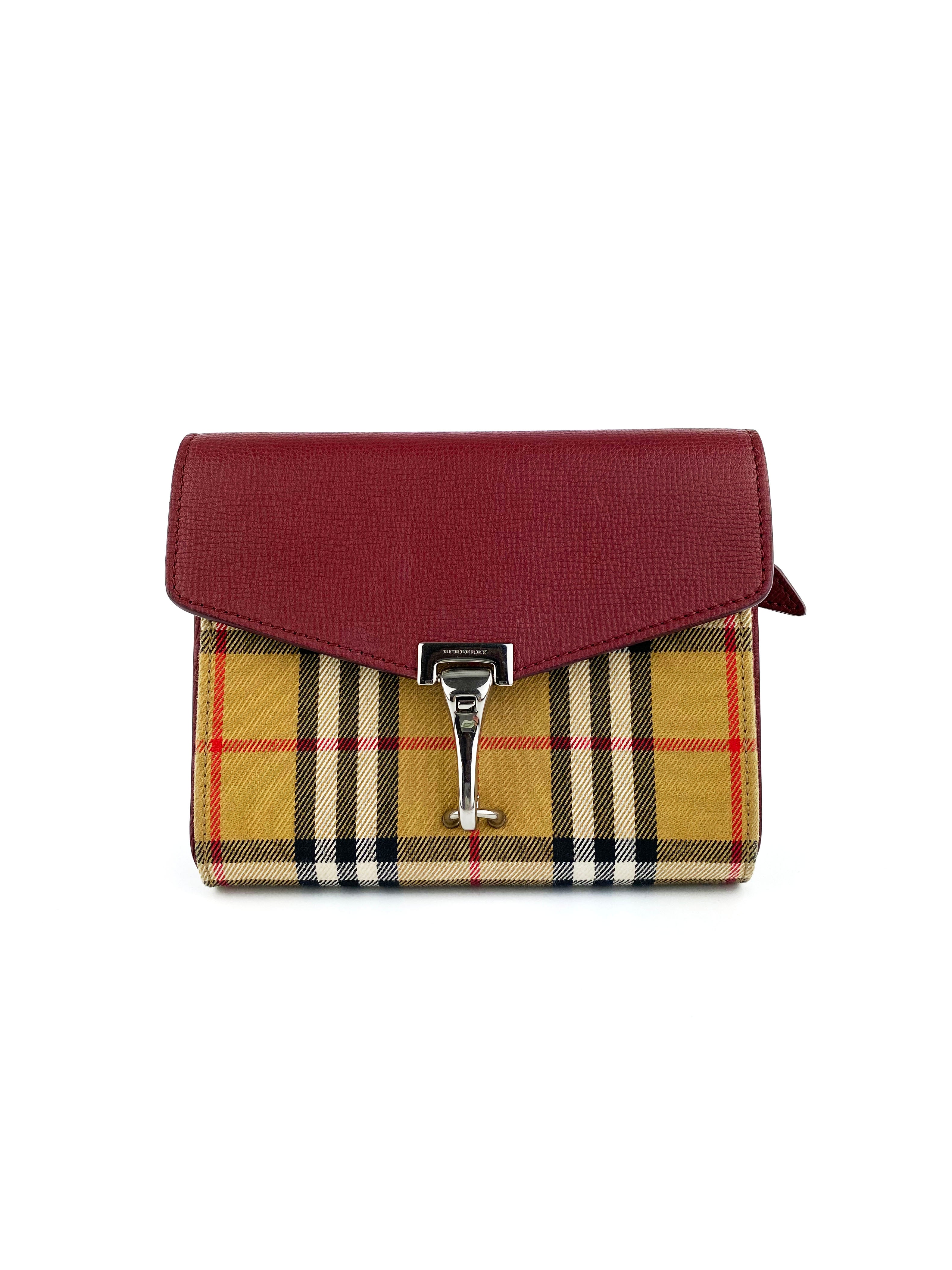 Burberry Red and Check Leather Bag Votre Luxe