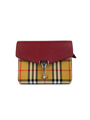 Burberry Red and Check Leather Bag
