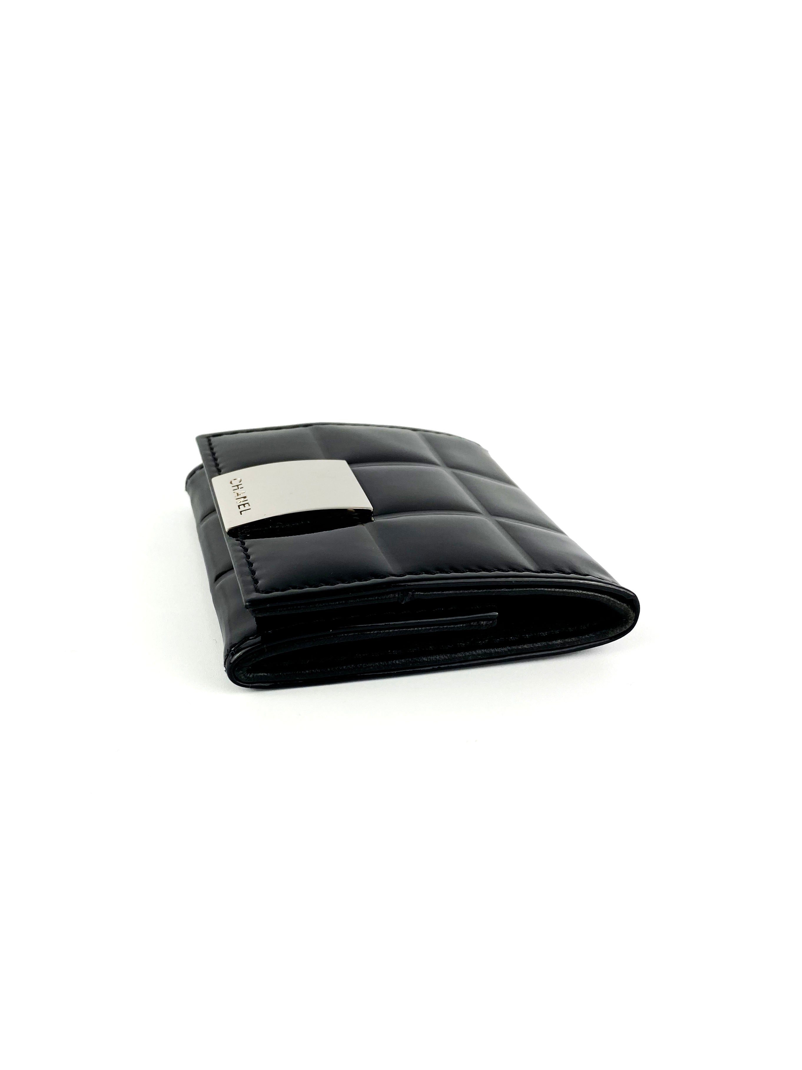 Chanel Black Patent Leather Coin Purse/Cardholder