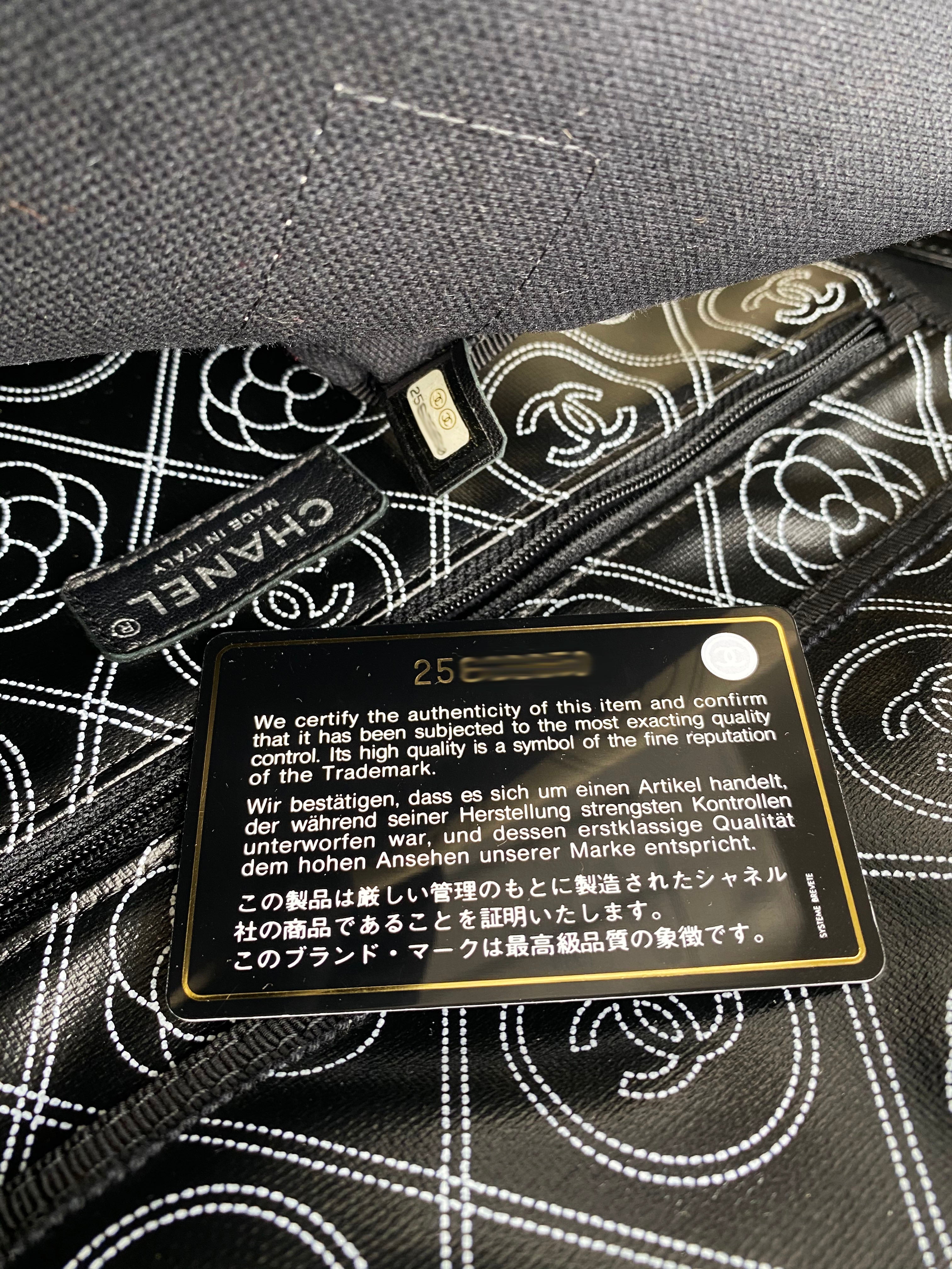 Chanel Black & White Logo Camellia Large Shopping Tote
