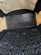 Chanel Black & White Logo Camellia Large Shopping Tote