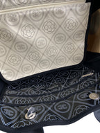 Chanel Black & White Logo Camellia Large Shopping Tote