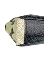 Chanel Black & White Logo Camellia Large Shopping Tote