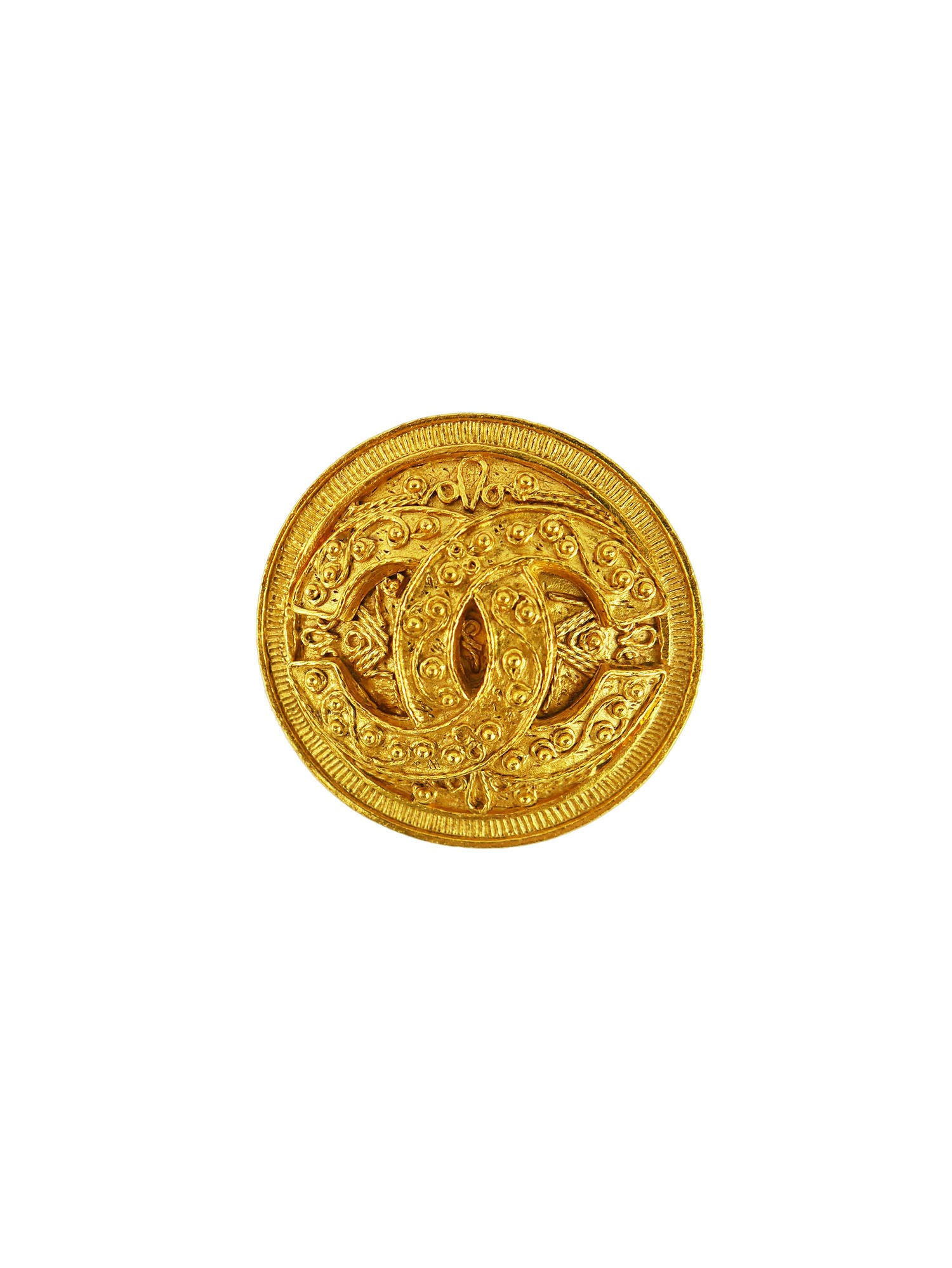 gold chanel brooch vintage