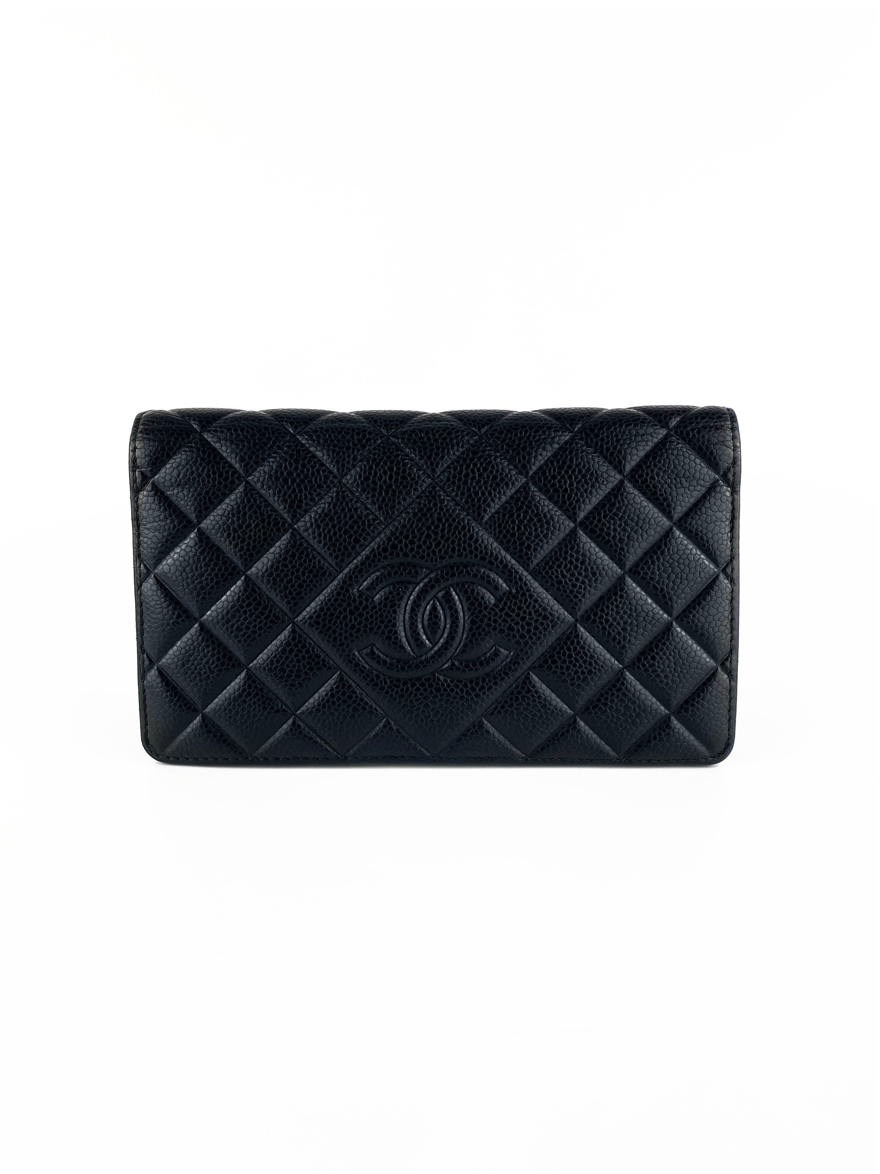 Chanel Black Long Caviar Wallet