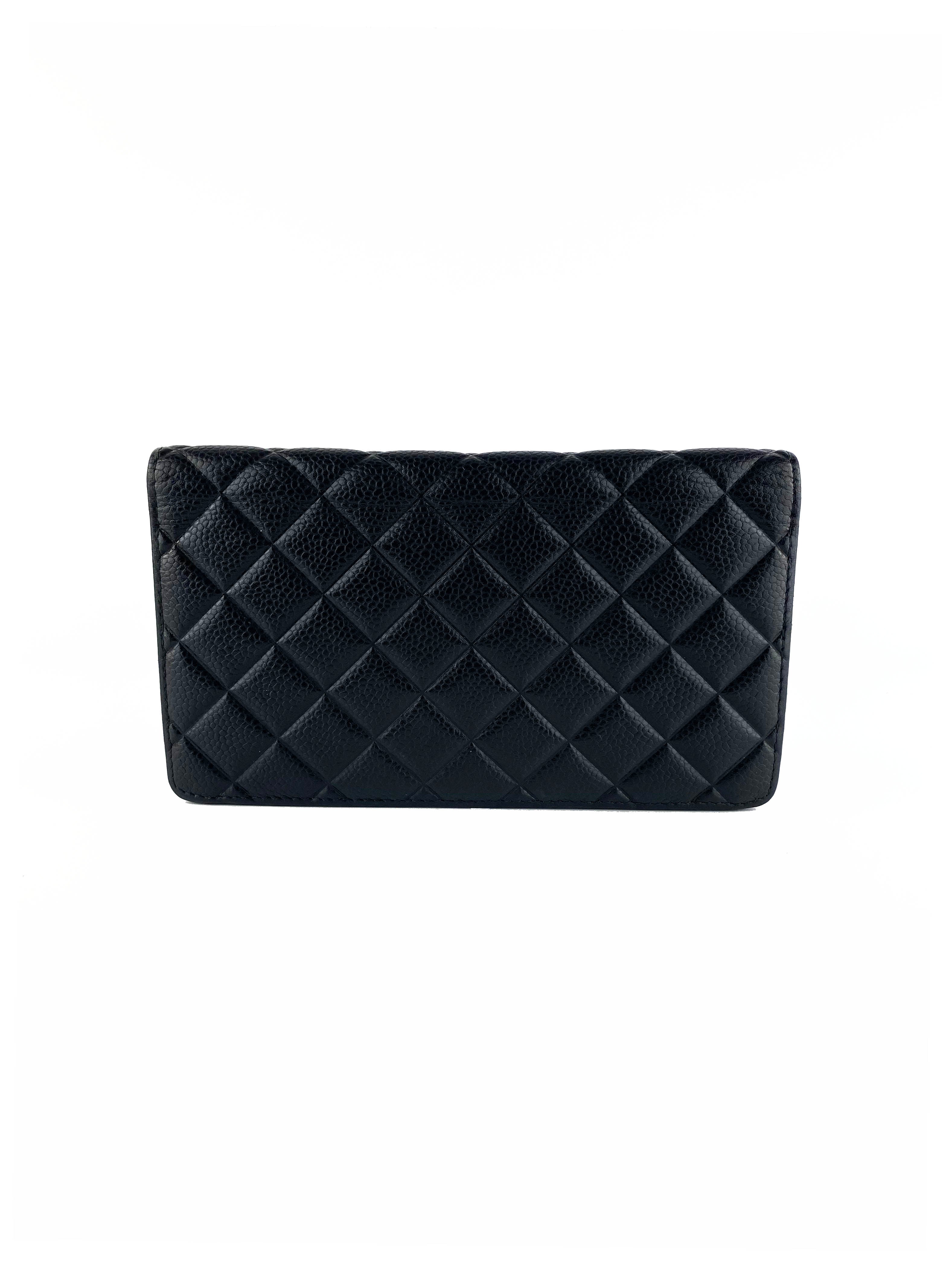 Chanel Black Long Caviar Wallet