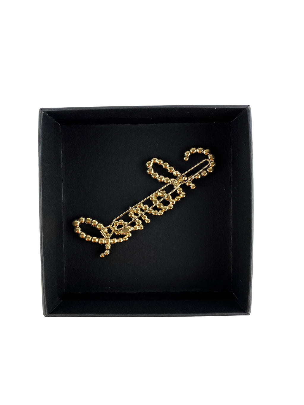 Chanel Swirling Logo Faux Pearl & Crystal Hair Clip