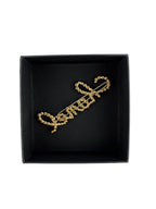 Chanel Swirling Logo Faux Pearl & Crystal Hair Clip