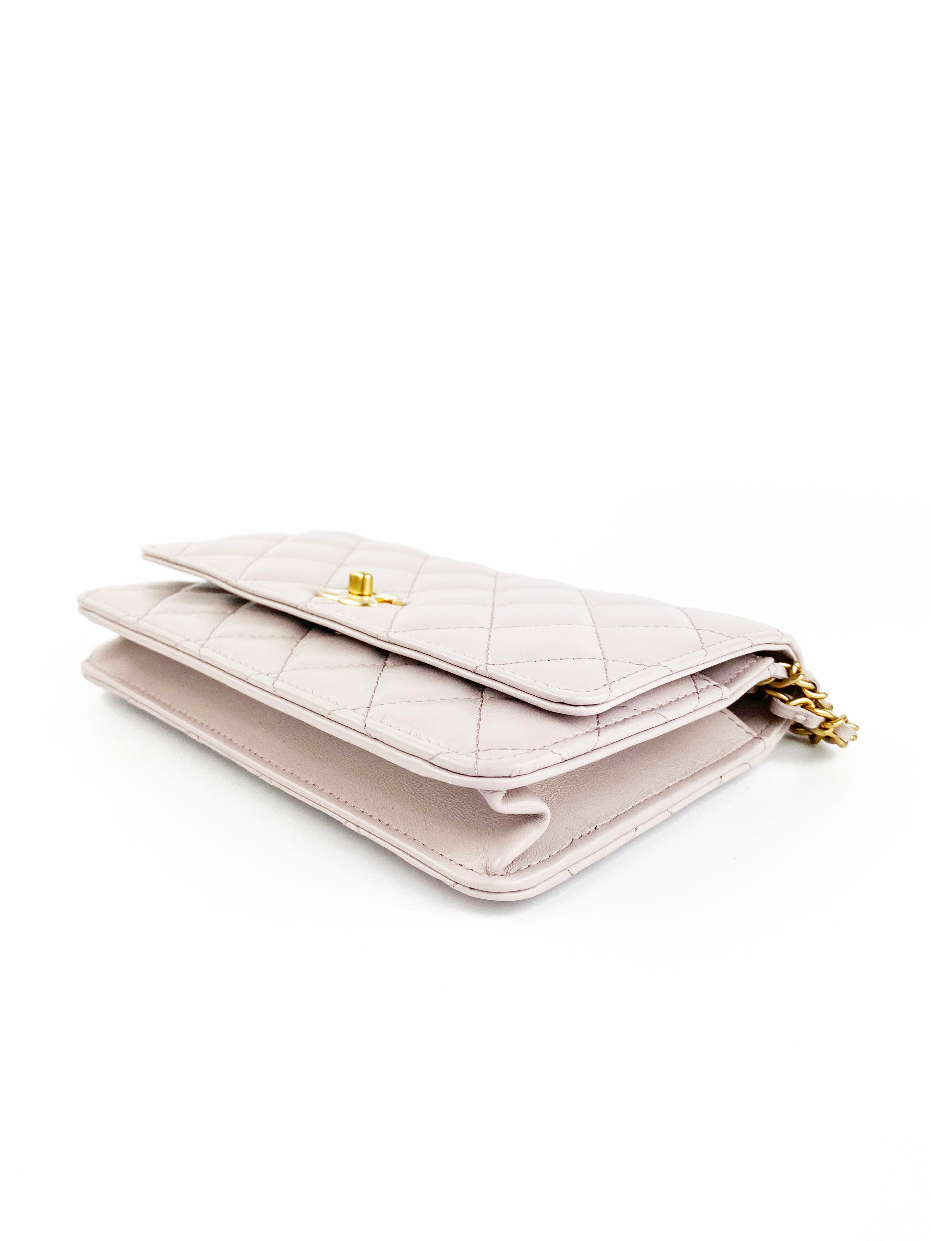 Chanel Lilac Flap Bag with Gold Ball