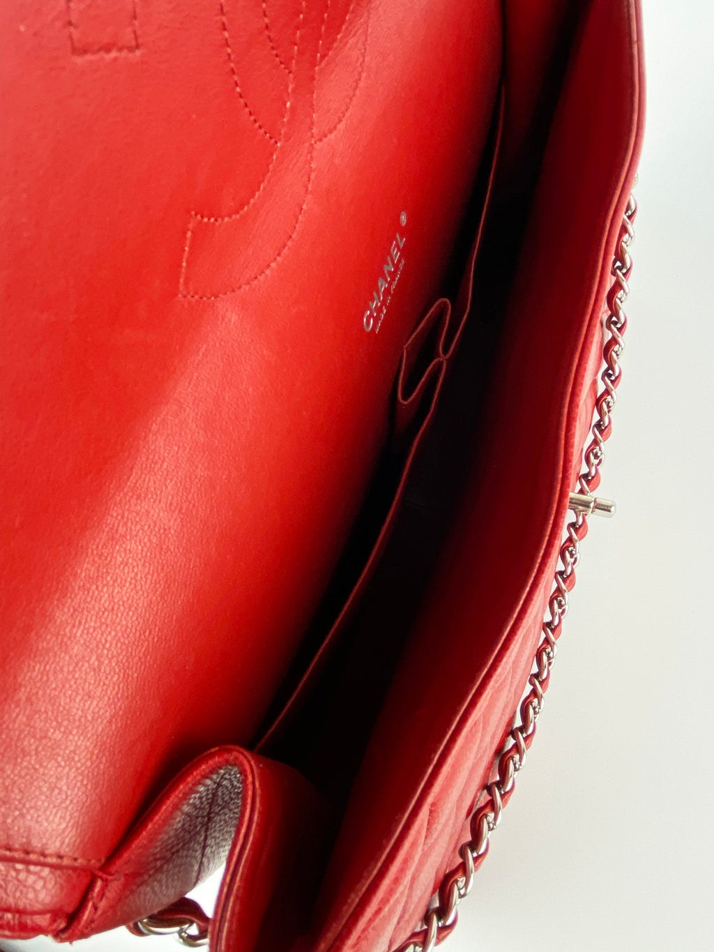 Chanel Red Maxi Classic Flap Bag
