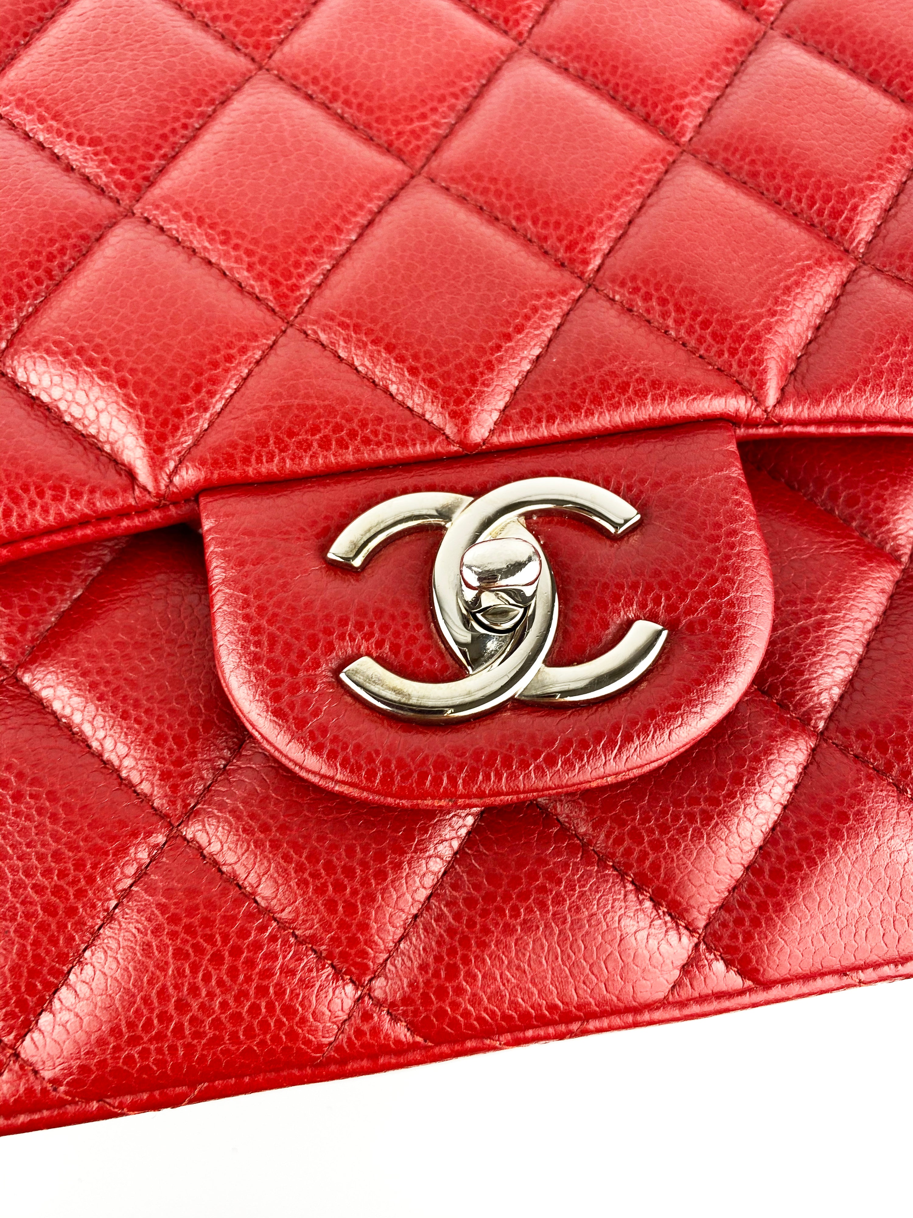 Chanel Red Maxi Classic Flap Bag