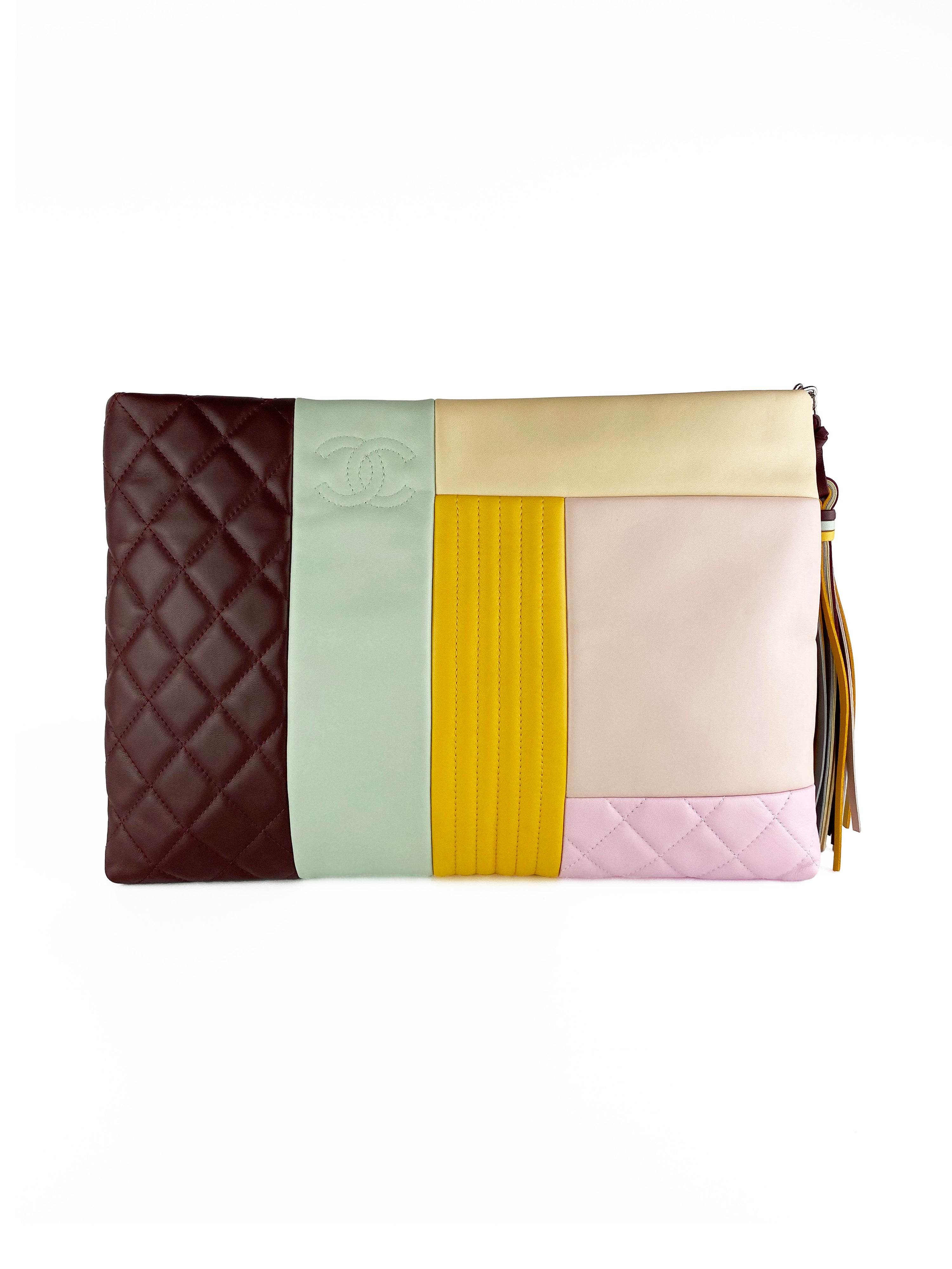 Chanel Multicolour Quilted Patchwork Pouch