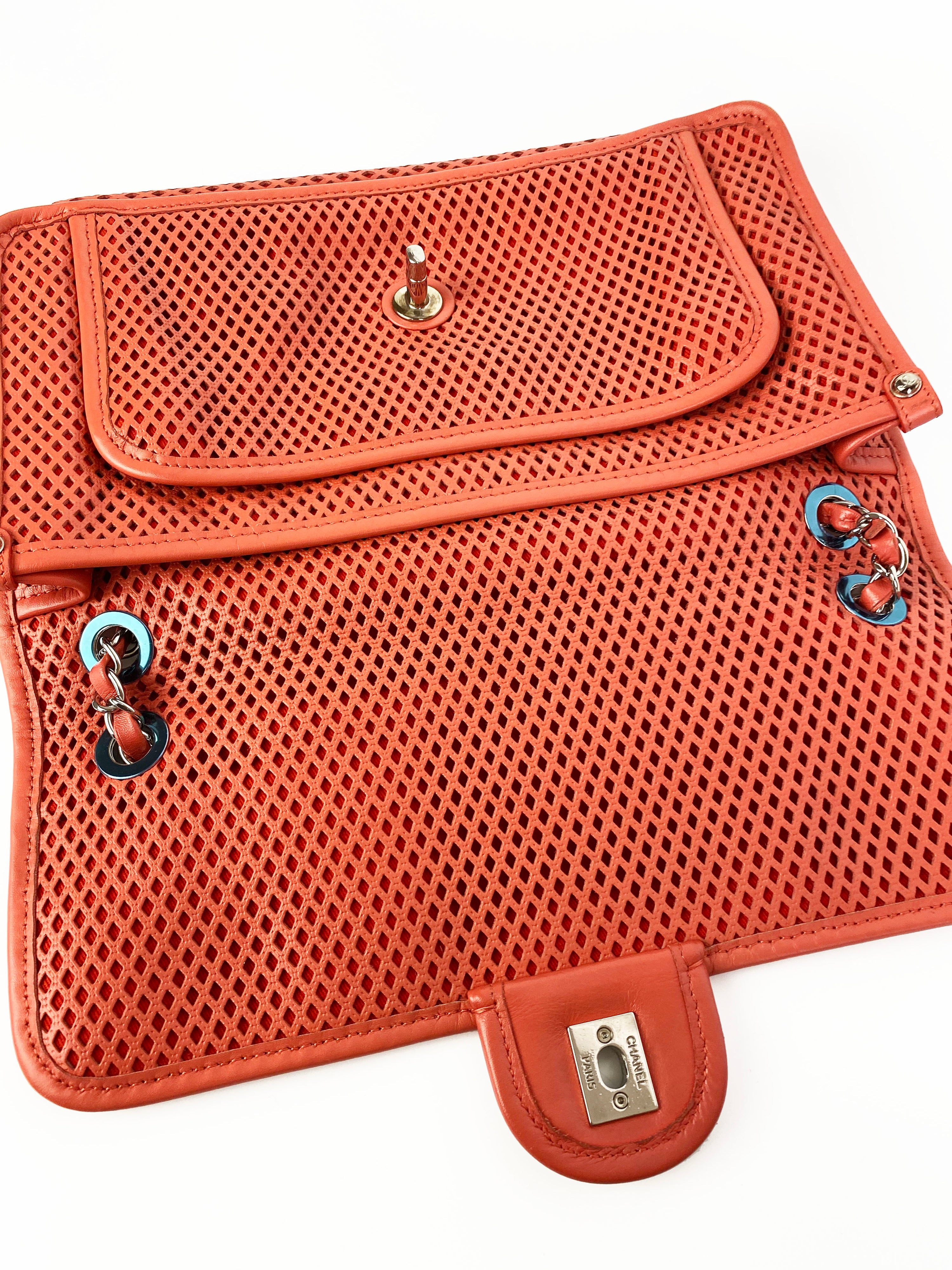 Chanel Medium Peach Perforated Classic Flap Bag