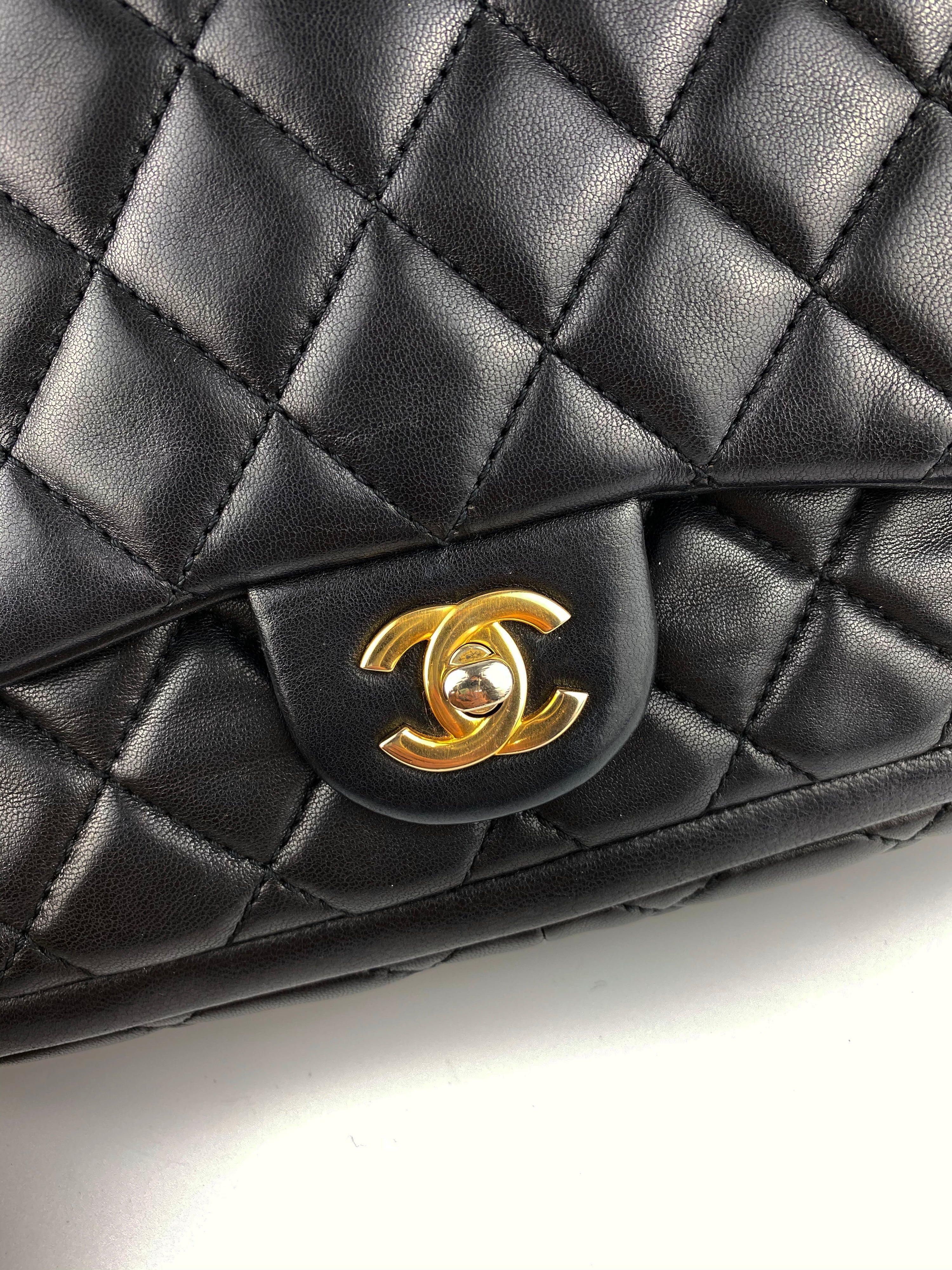 Chanel Black Small Lambskin Quilted Flap Bag