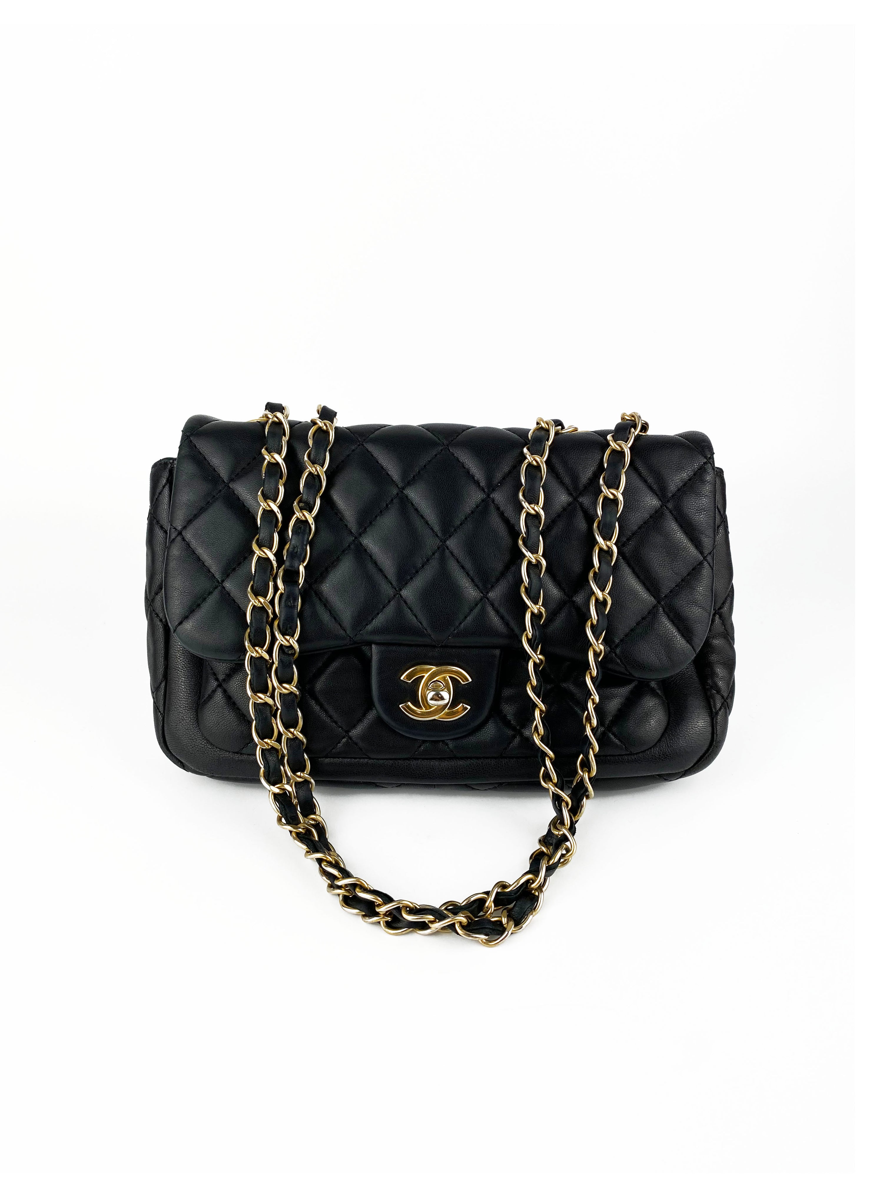 Chanel Black Small Lambskin Quilted Flap Bag