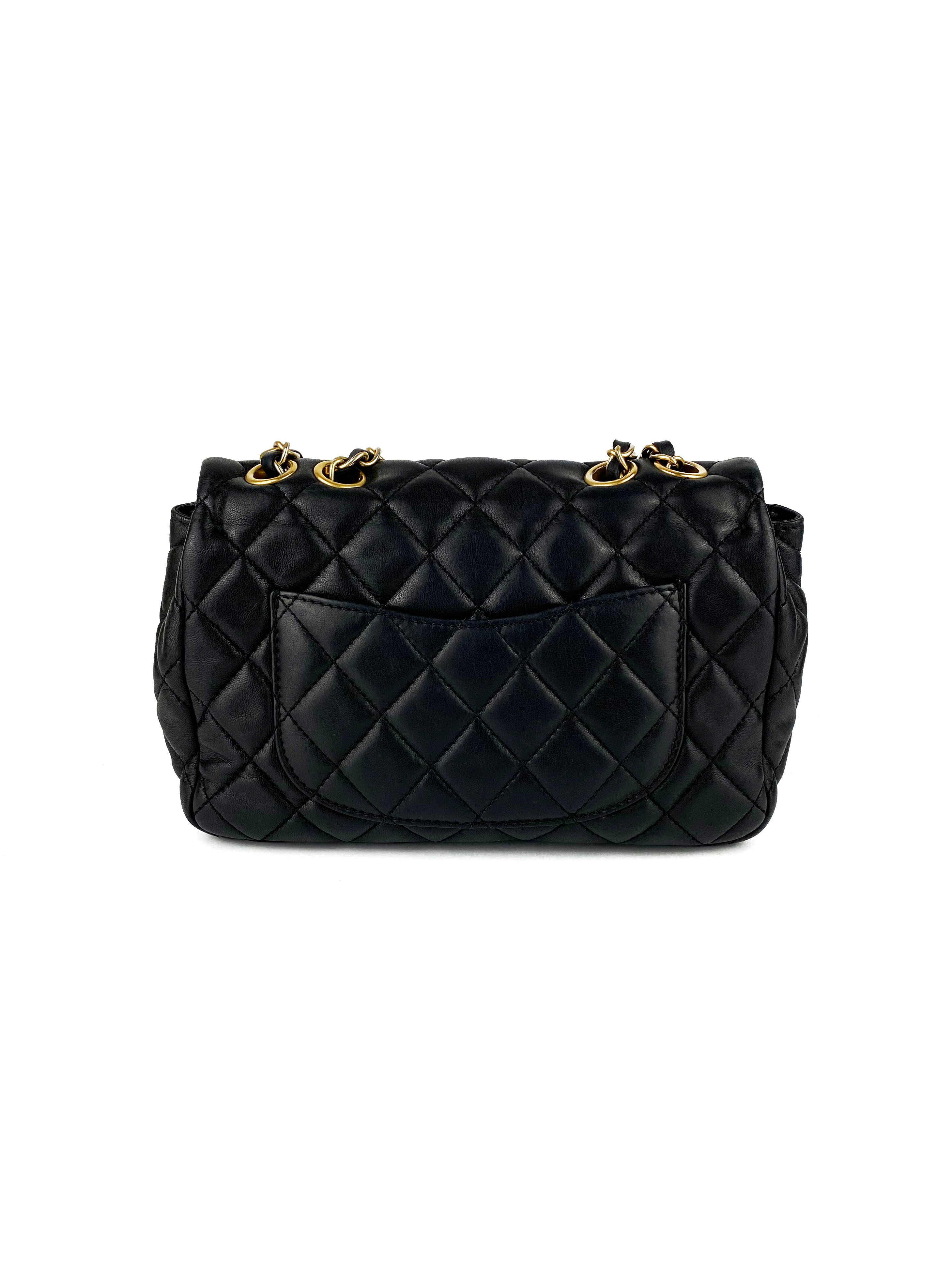 Chanel Black Small Lambskin Quilted Flap Bag