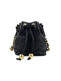 Chanel Vintage Drawstring Bucket Bag with Gold Baubles