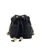 Chanel Vintage Drawstring Bucket Bag with Gold Baubles