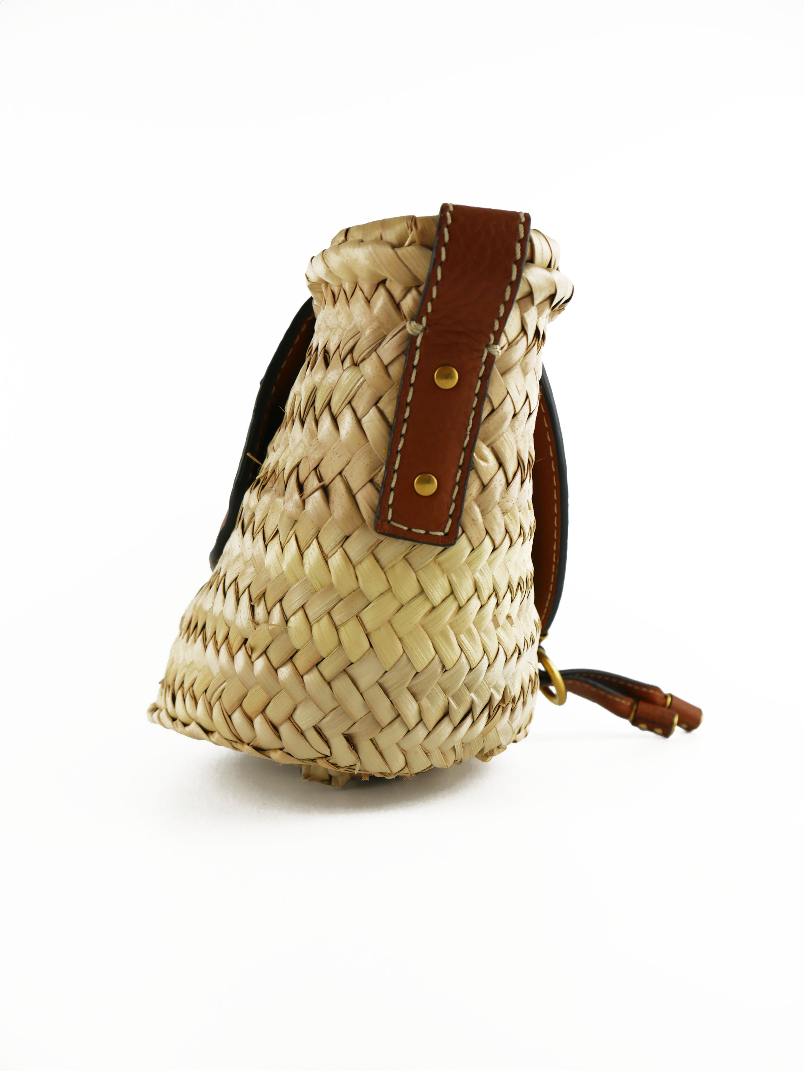 バッグ Chloe Marcie Mini Raffia Basket Tote CHLOÉ Mini Marcie Basket Bag Beige Brown – REAWAKE