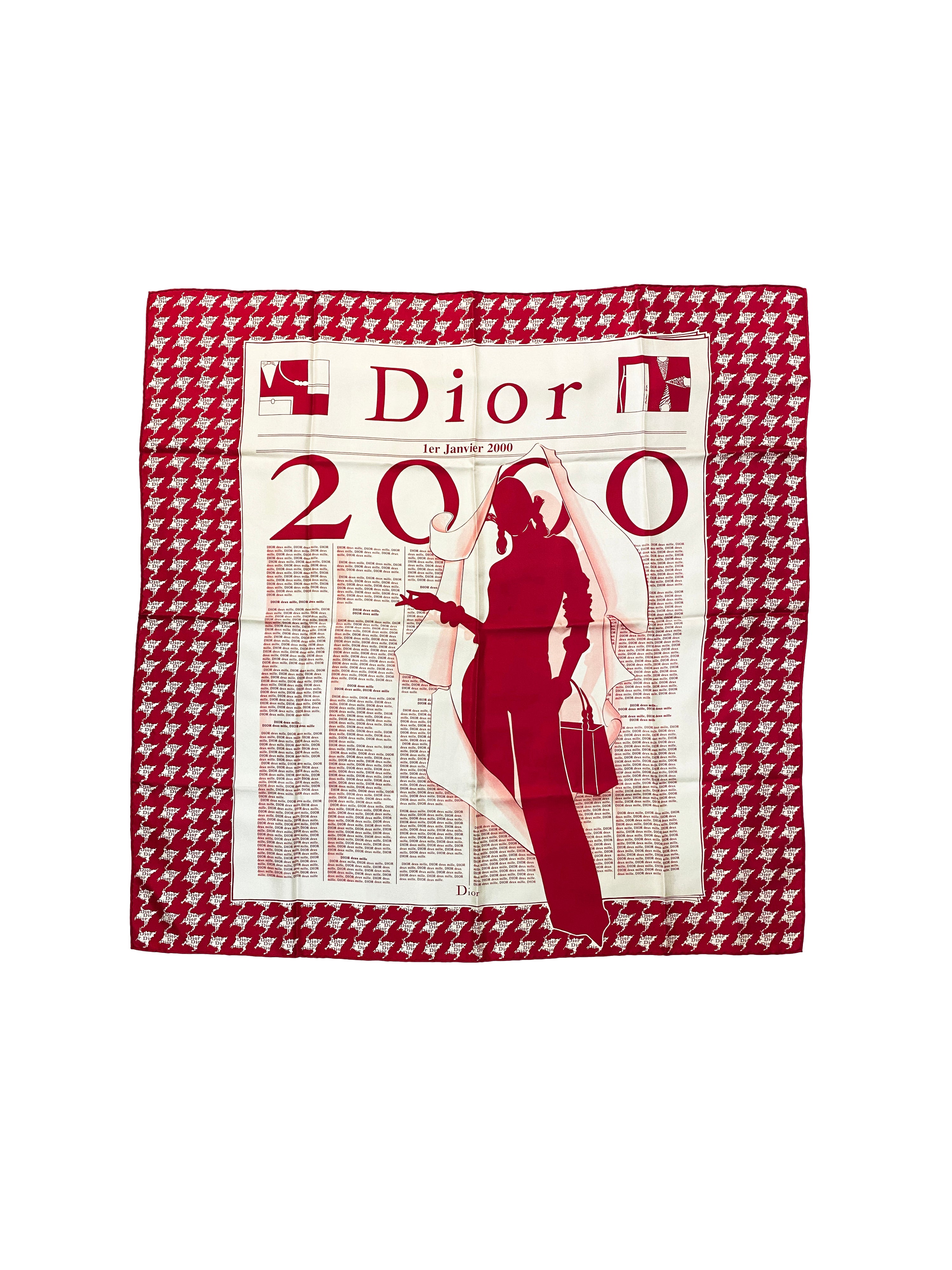 Dior Red & Pink 2000 Scarf