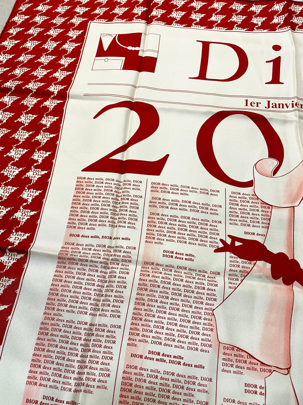 Dior Red & Pink 2000 Scarf