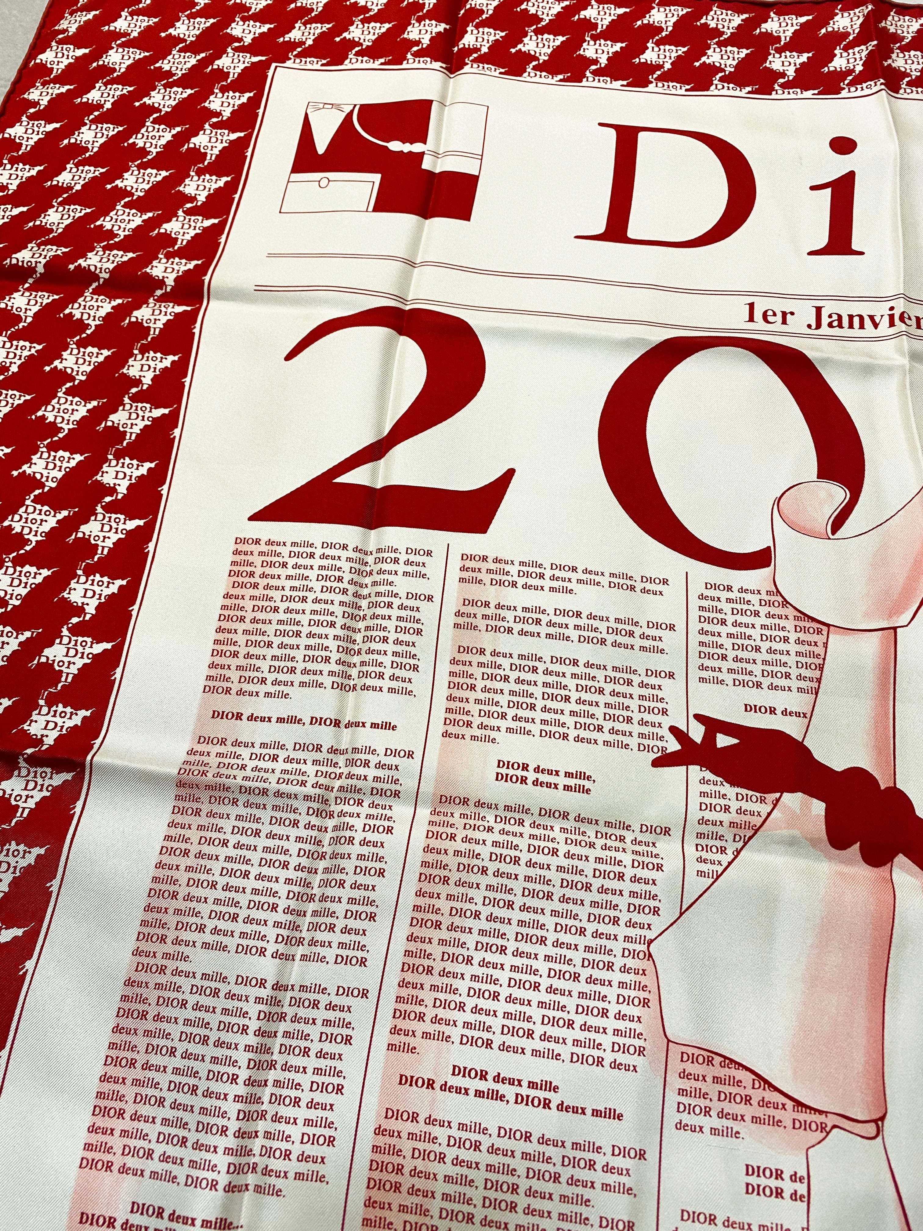 Dior Red & Pink 2000 Scarf
