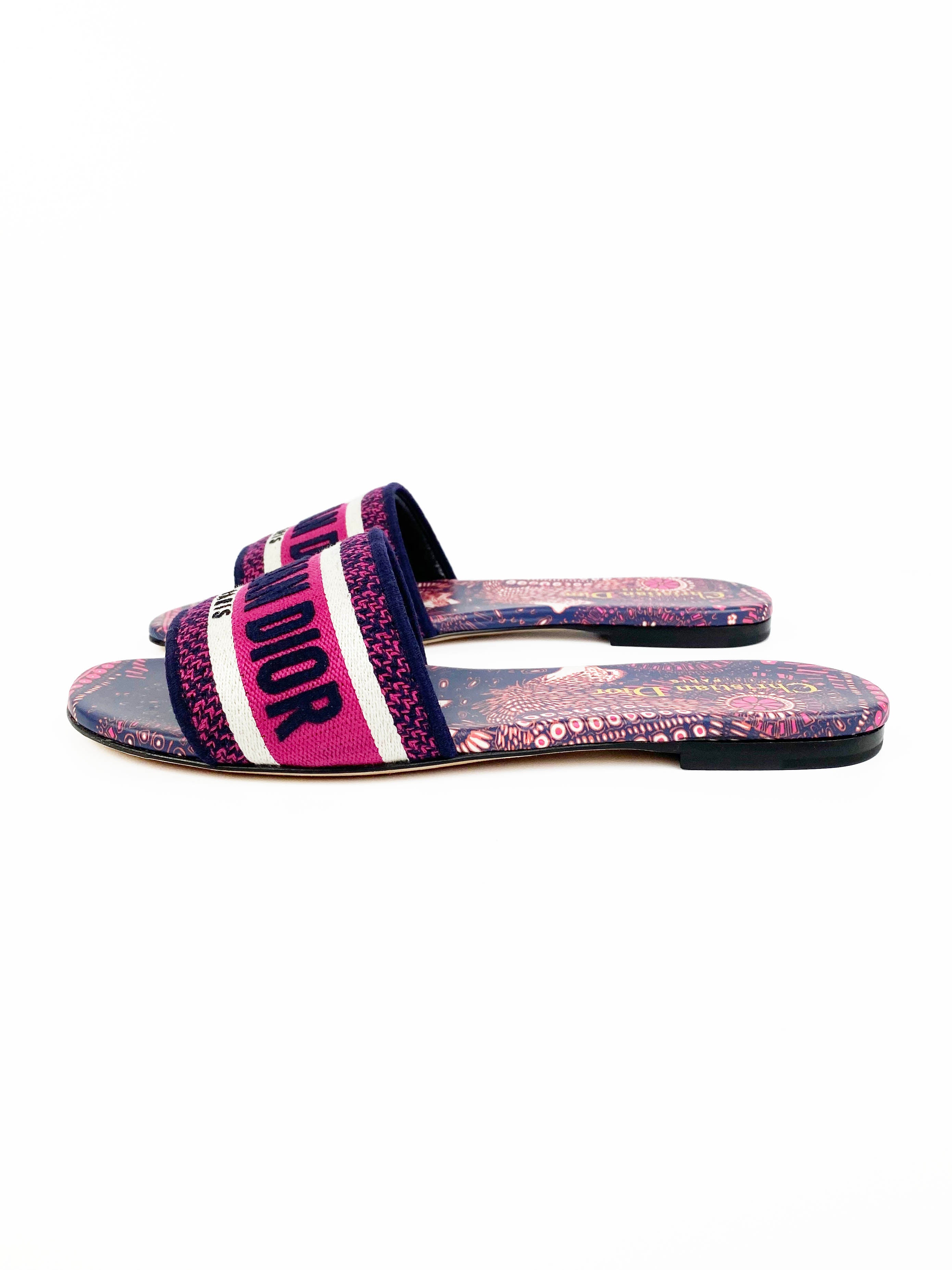 Christian Dior Dway Blue & Pink Slides 37