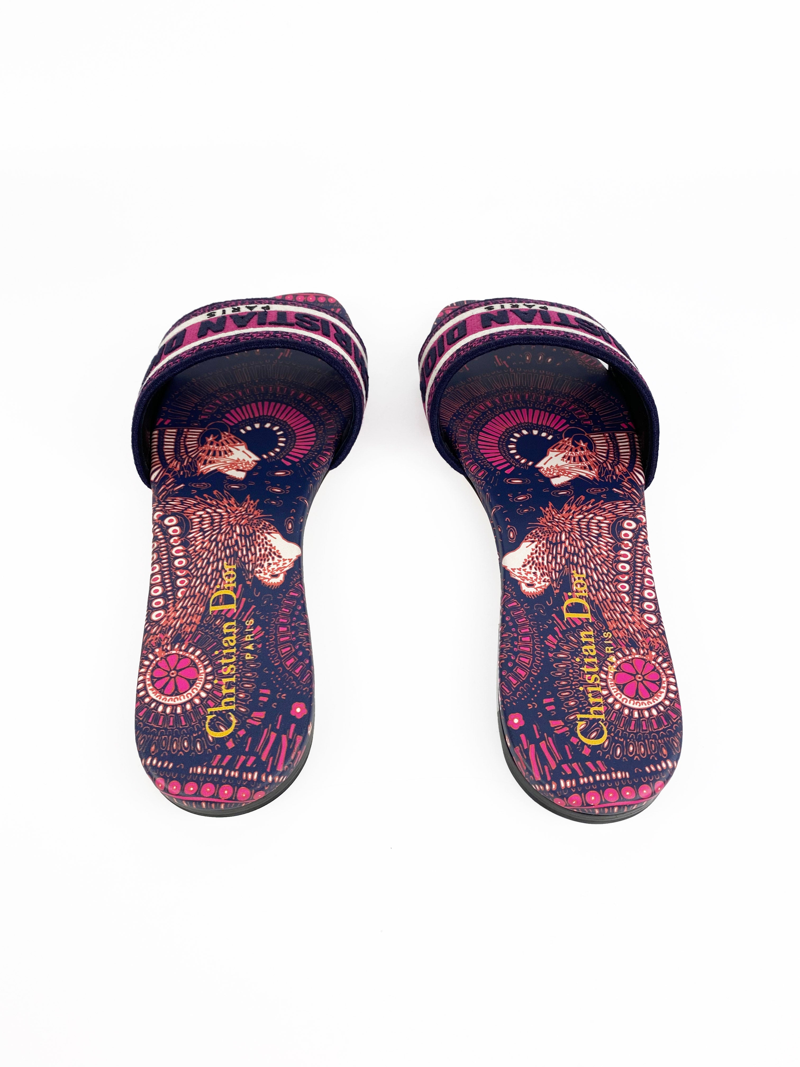 Christian Dior Dway Blue & Pink Slides 37