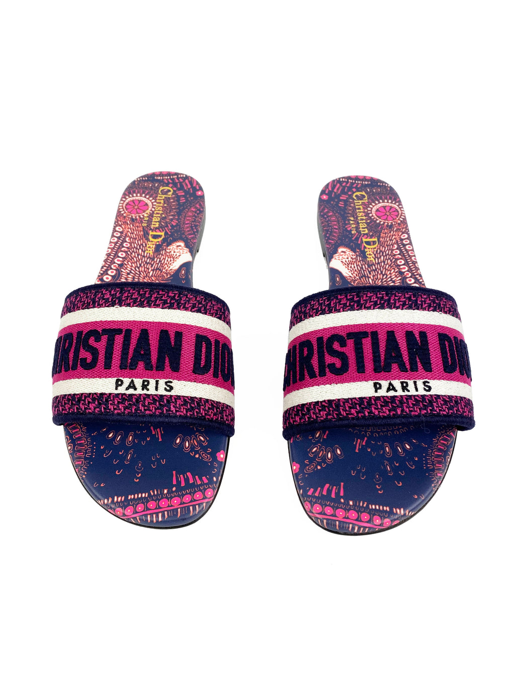 Christian Dior Dway Blue & Pink Slides 37