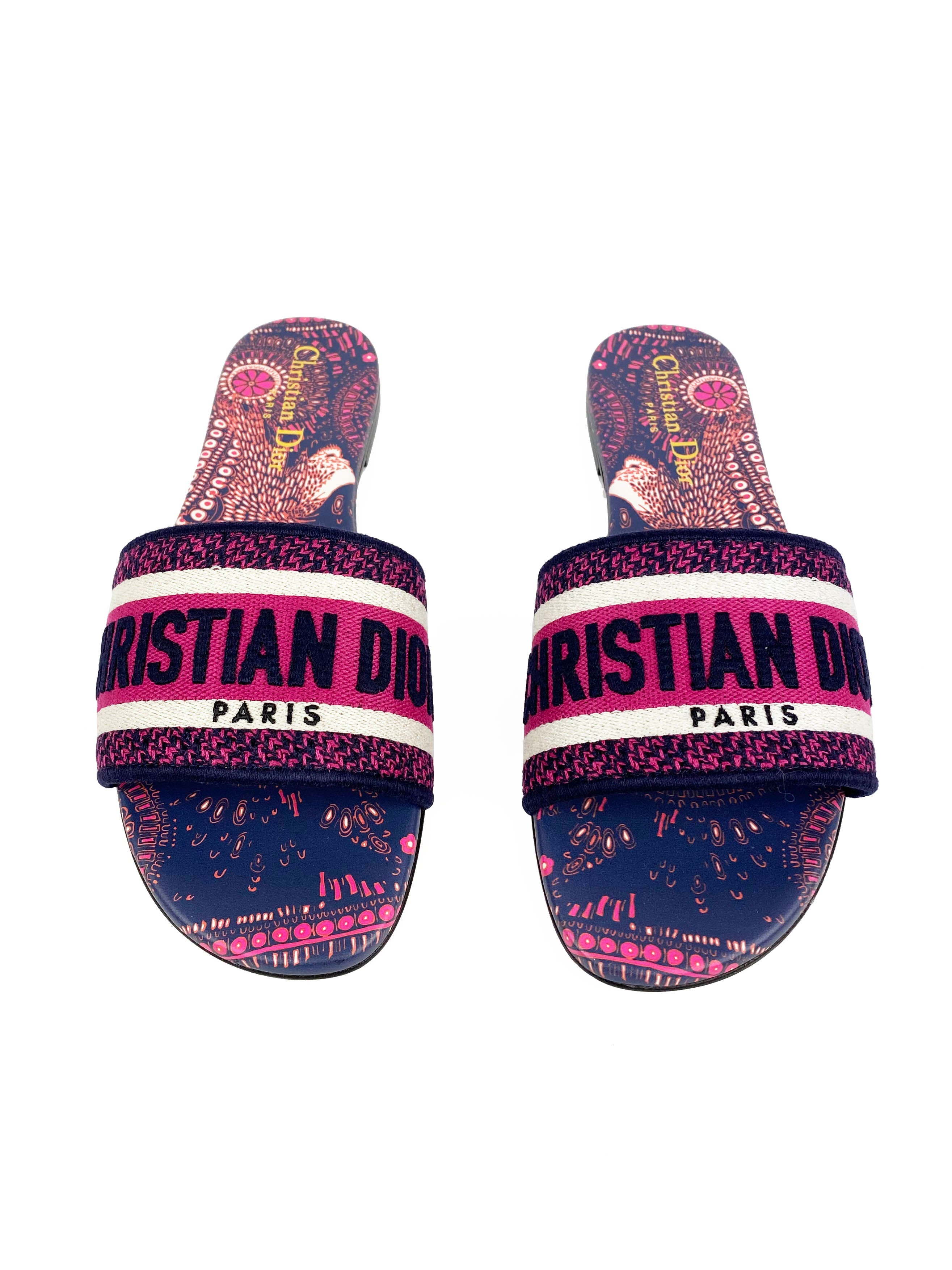 Christian Dior Dway Blue & Pink Slides 37
