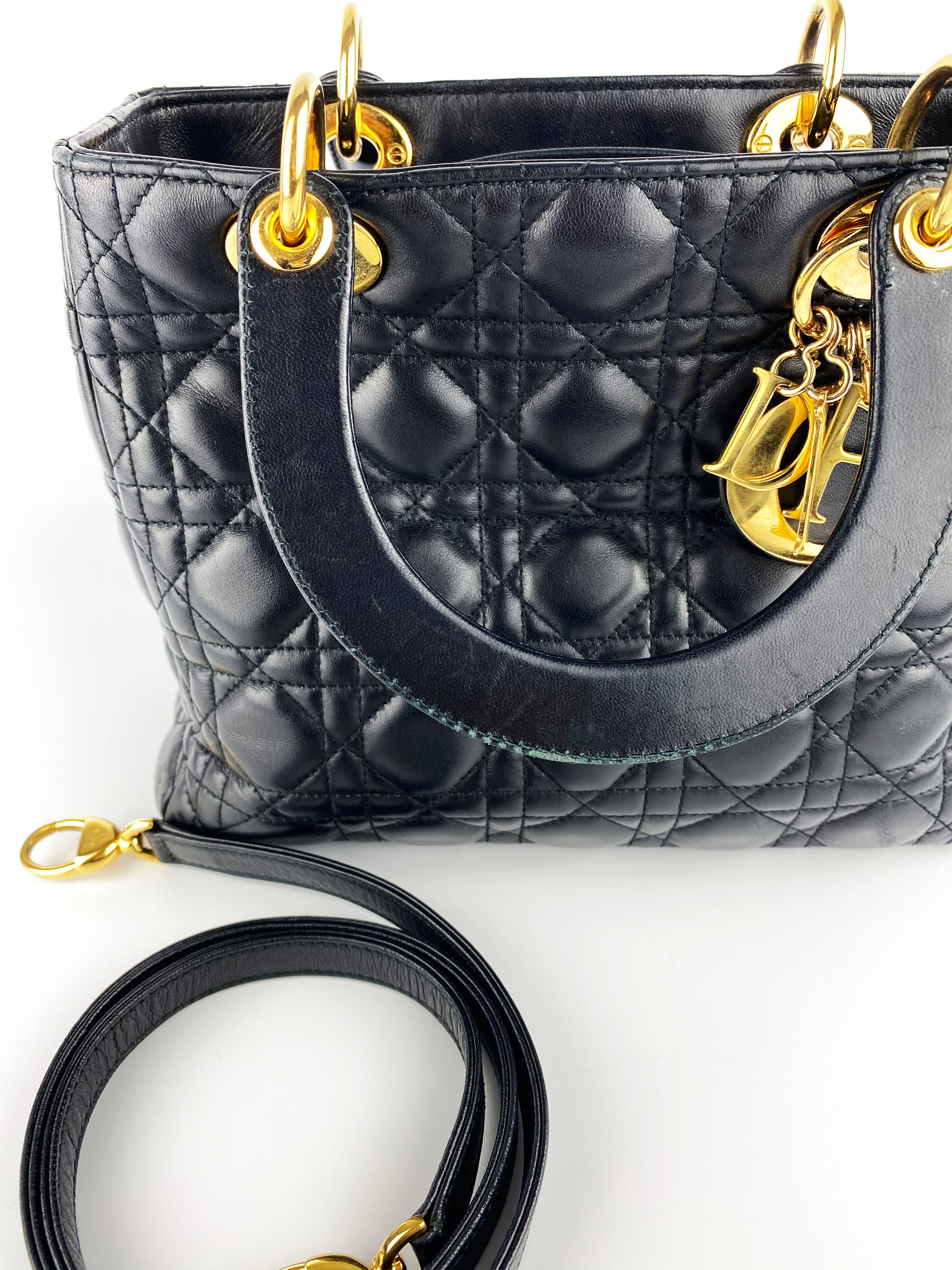 Dior Medium Lady Dior Black Bag