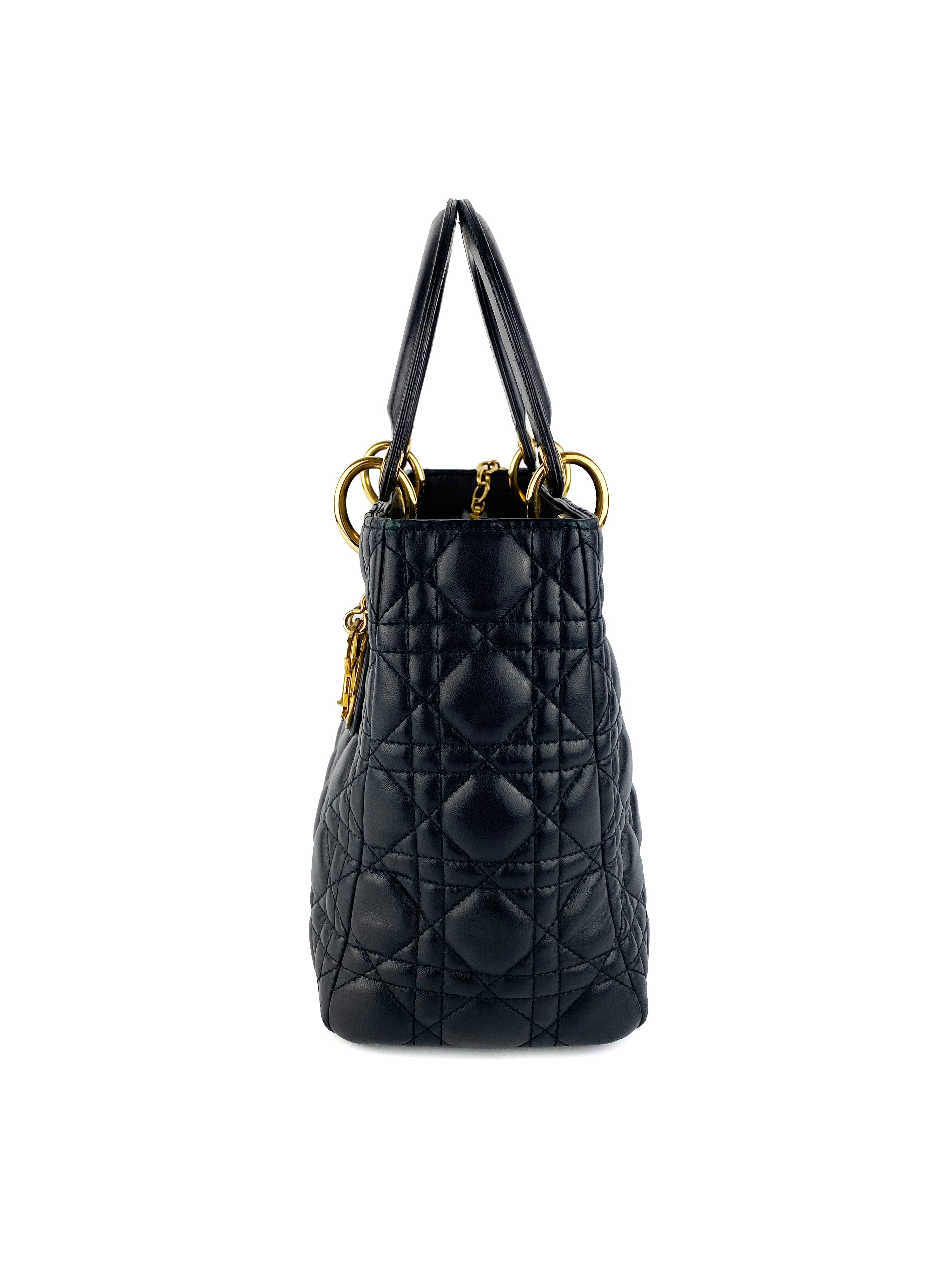 Dior Medium Lady Dior Black Bag