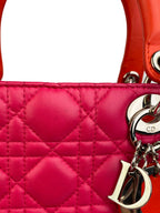 Christian Dior Orange & Pink Colourblock Lady Dior Bag