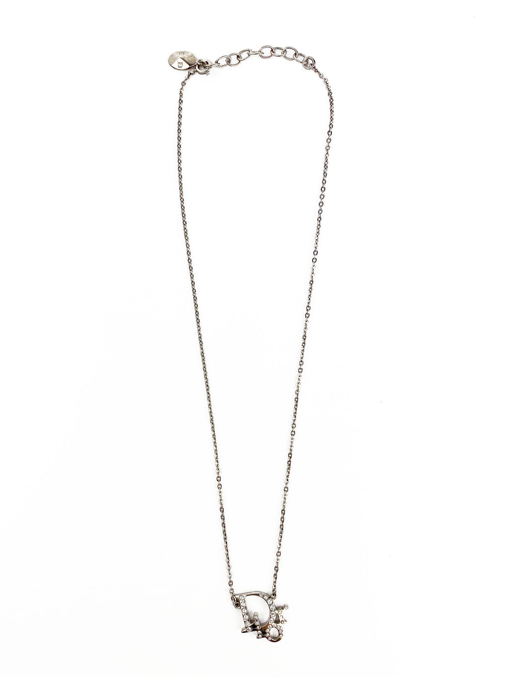 Christian Dior Logo Crystal Necklace