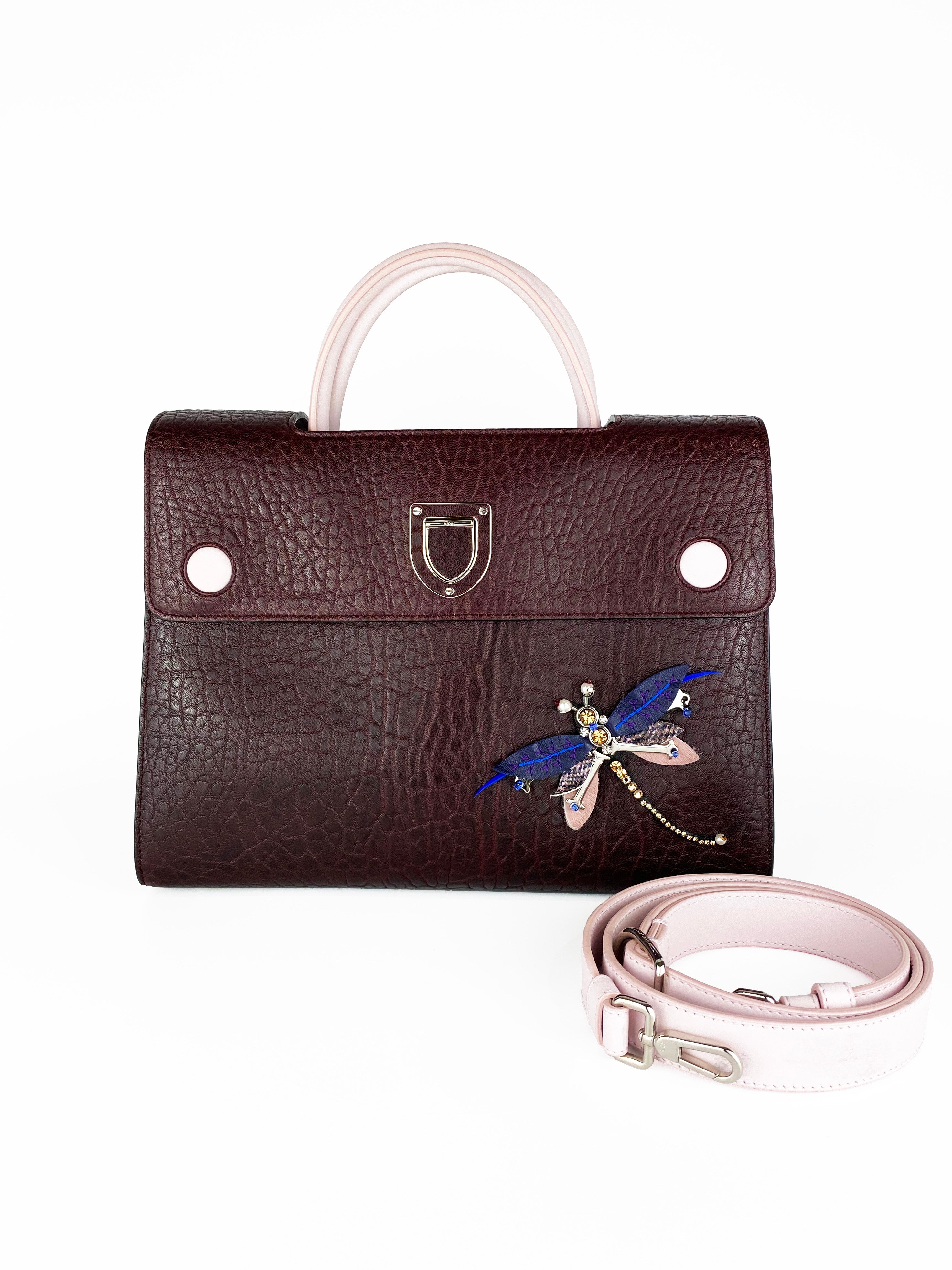 Christian Dior Burgundy Diorever Dragonfly Bag