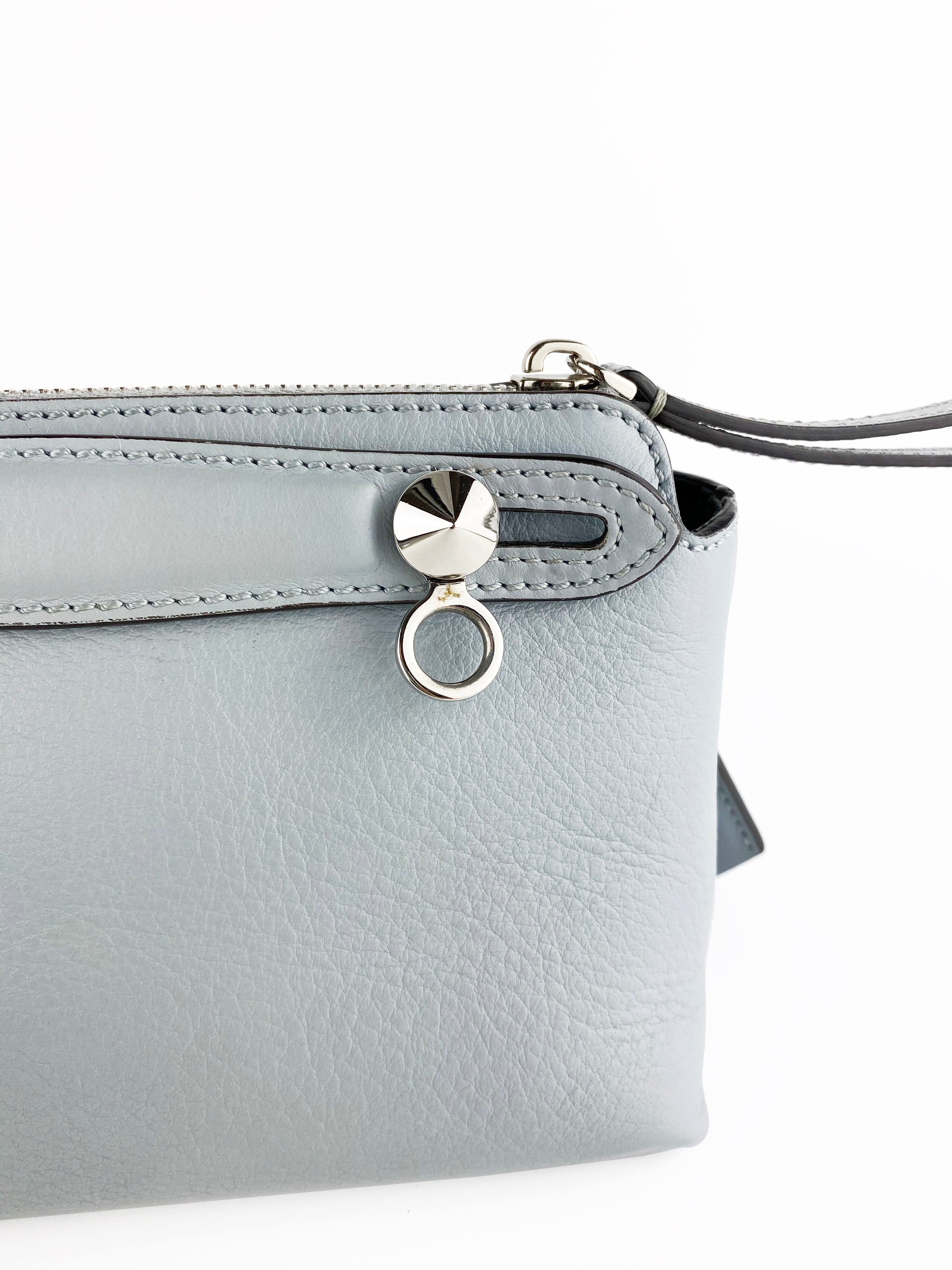 Fendi Light Blue By the Way Bag with Flower Tail
