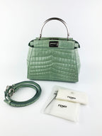 Fendi Peekaboo Crocodile Mini Mint Green