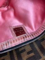 Fendi Vintage Monogram Baguette Bag with Lizard Trim and Strap