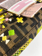 Fendi Vintage Monogram Baguette Bag with Lizard Trim and Strap