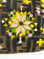 Fendi Vintage Monogram Baguette Bag with Lizard Trim and Strap