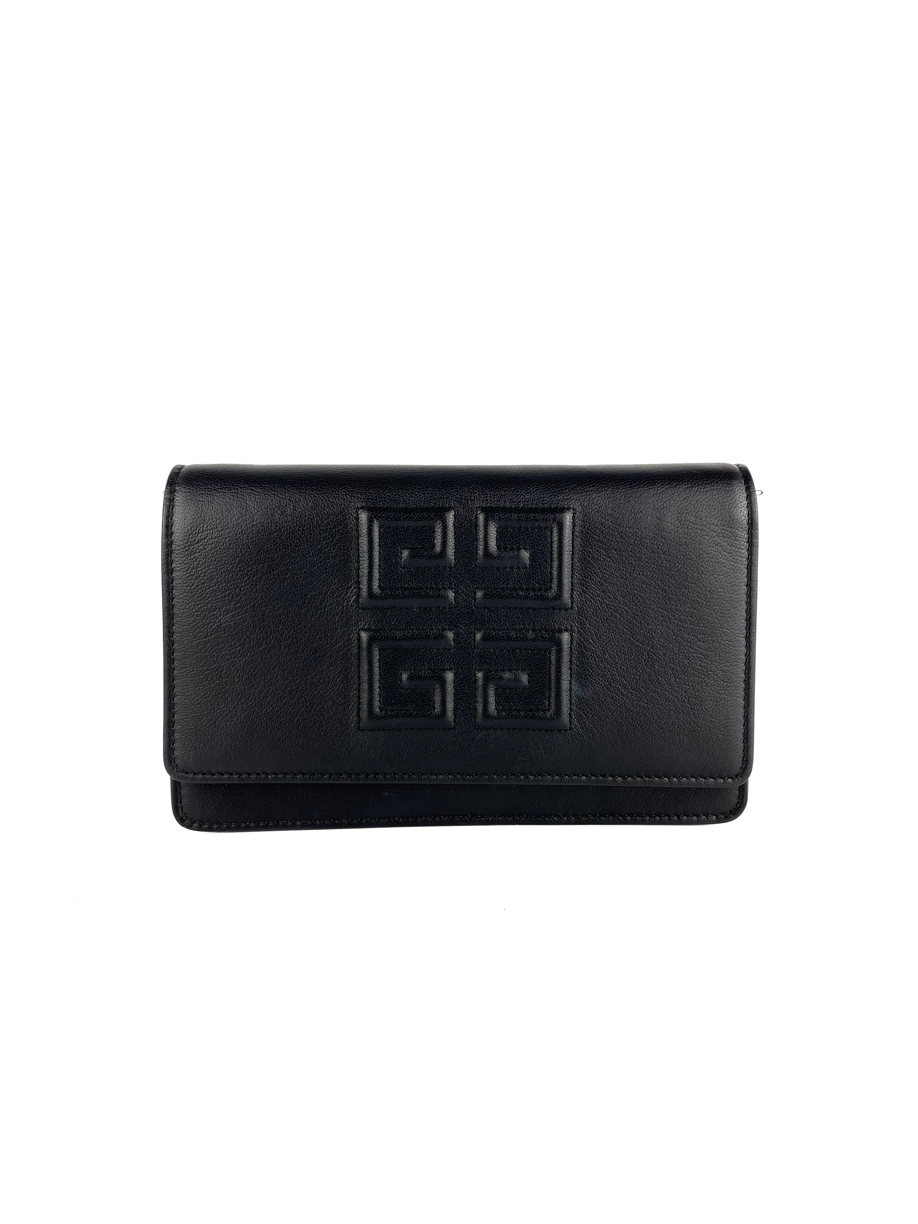 Givenchy Black Emblem Chain Clutch