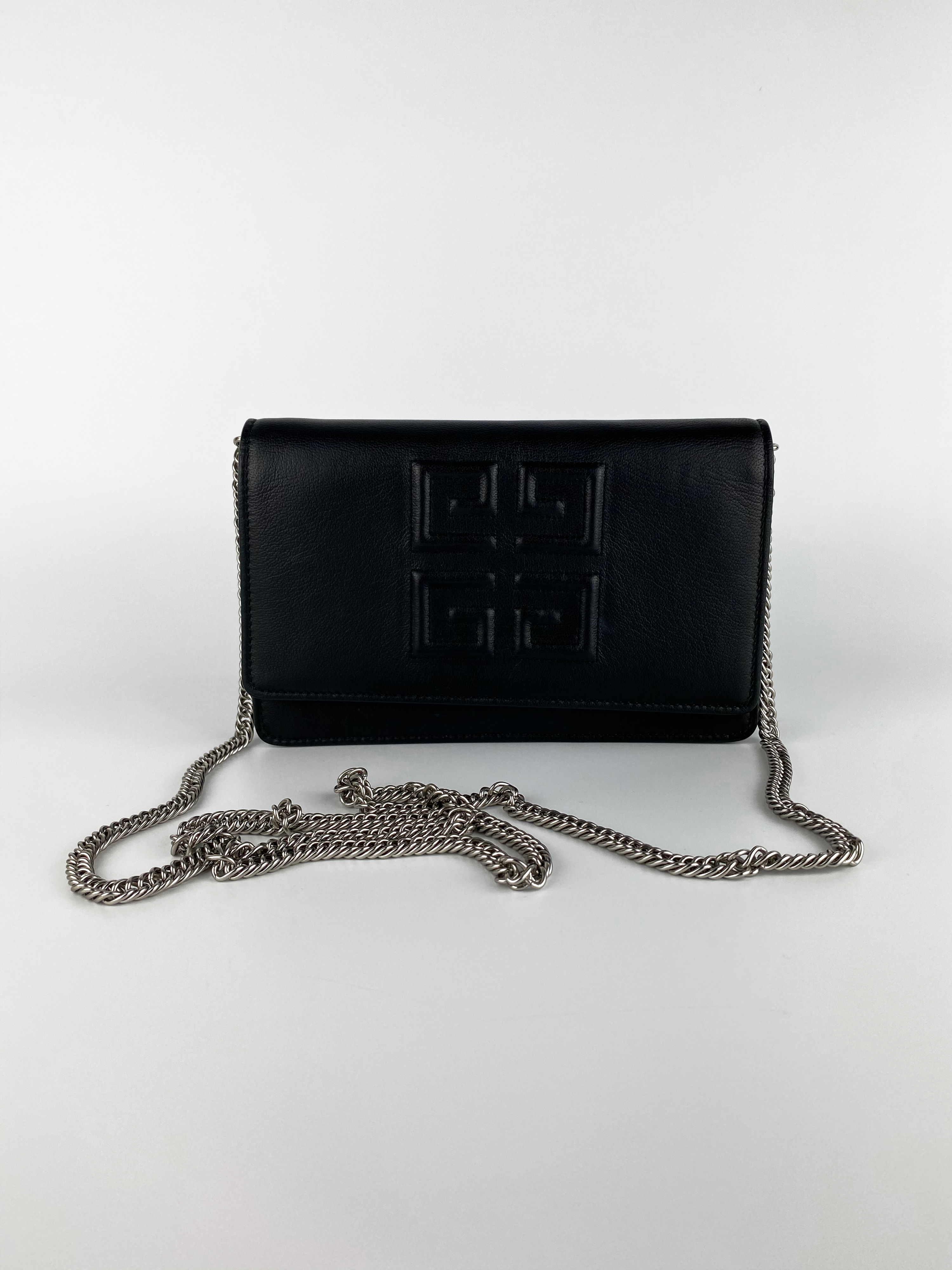 Givenchy Black Emblem Chain Clutch